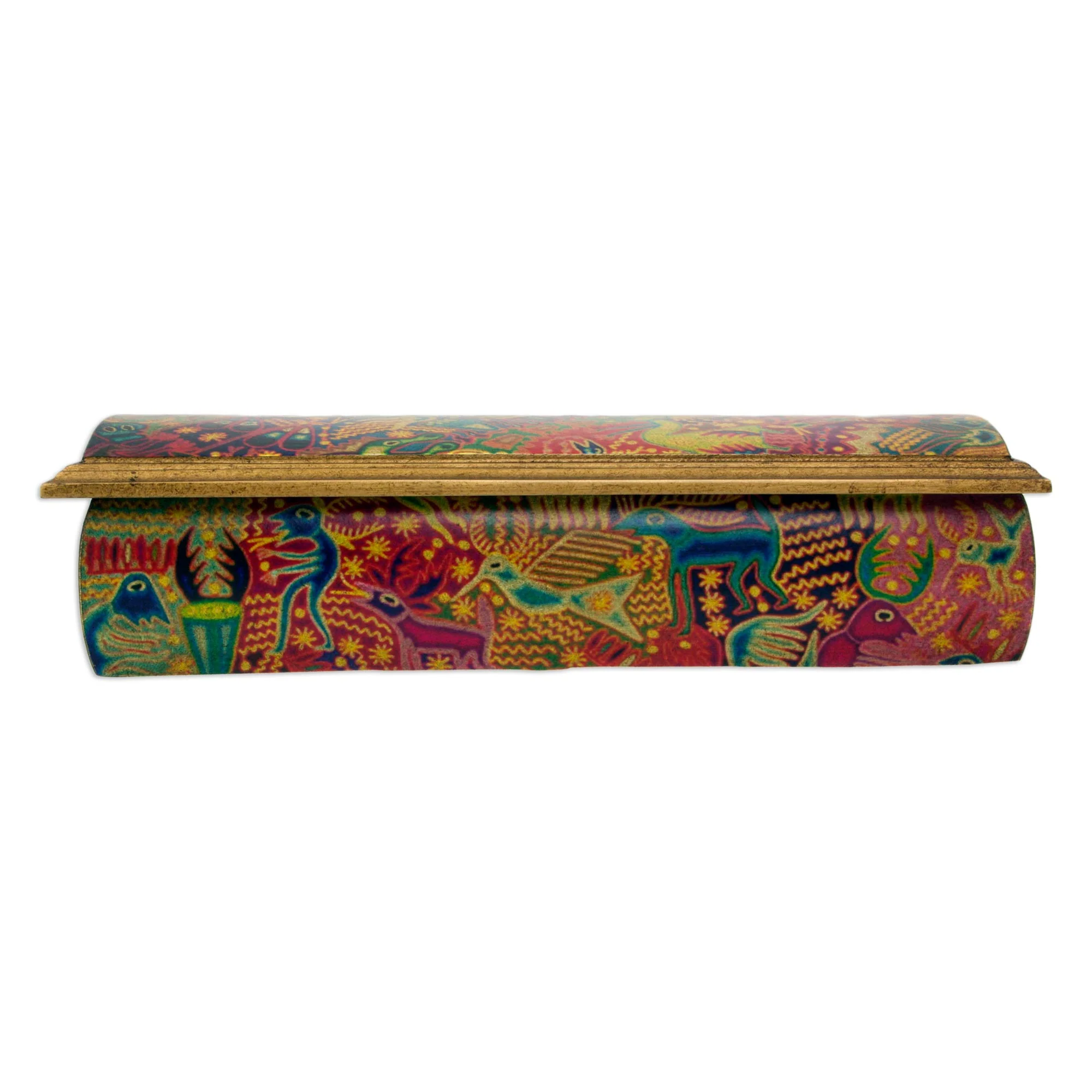 Huichol Fiesta Huichol Theme Decoupage Jewelry Box with Mirror - Image 4