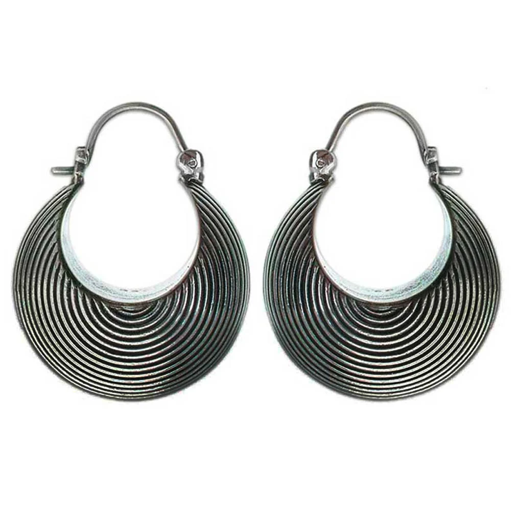 Hypnotic Moon Hoop Earrings - Image 2