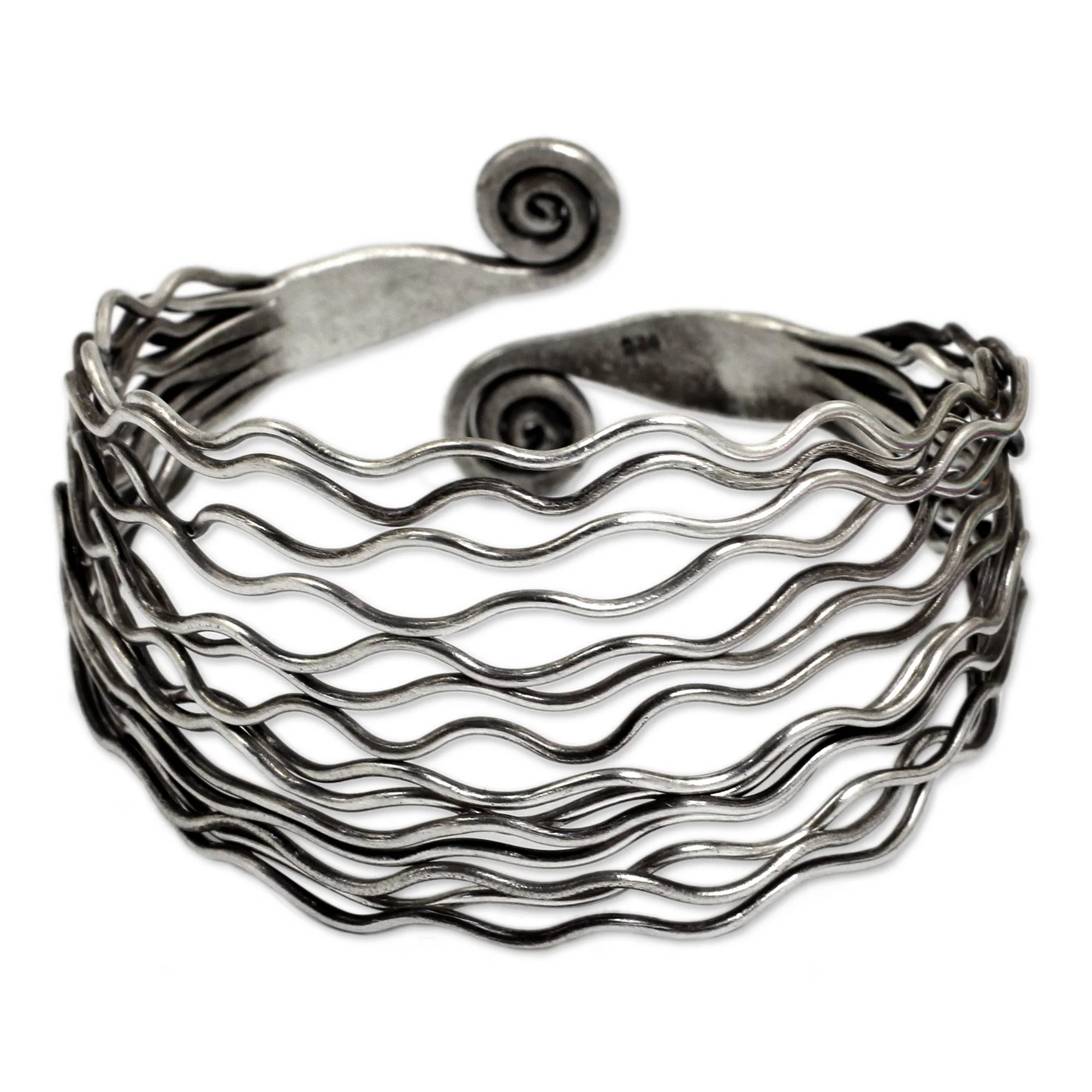 Hypnotic Moon Sterling Silver Cuff Bracelet - Image 2