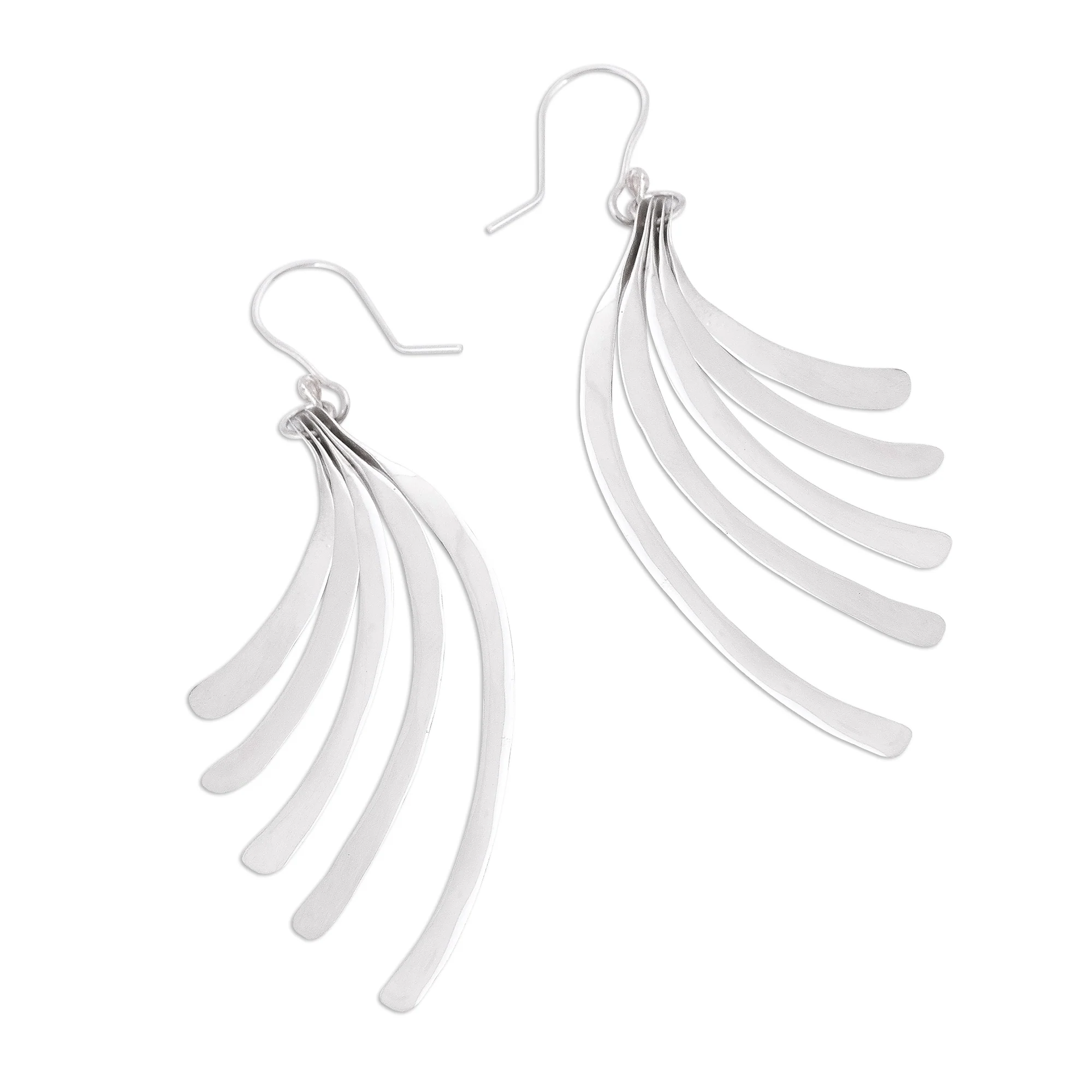 Illusory Cascade Artisan Crafted Sterling Silver Dangle Earrings from Mexico - Image 4