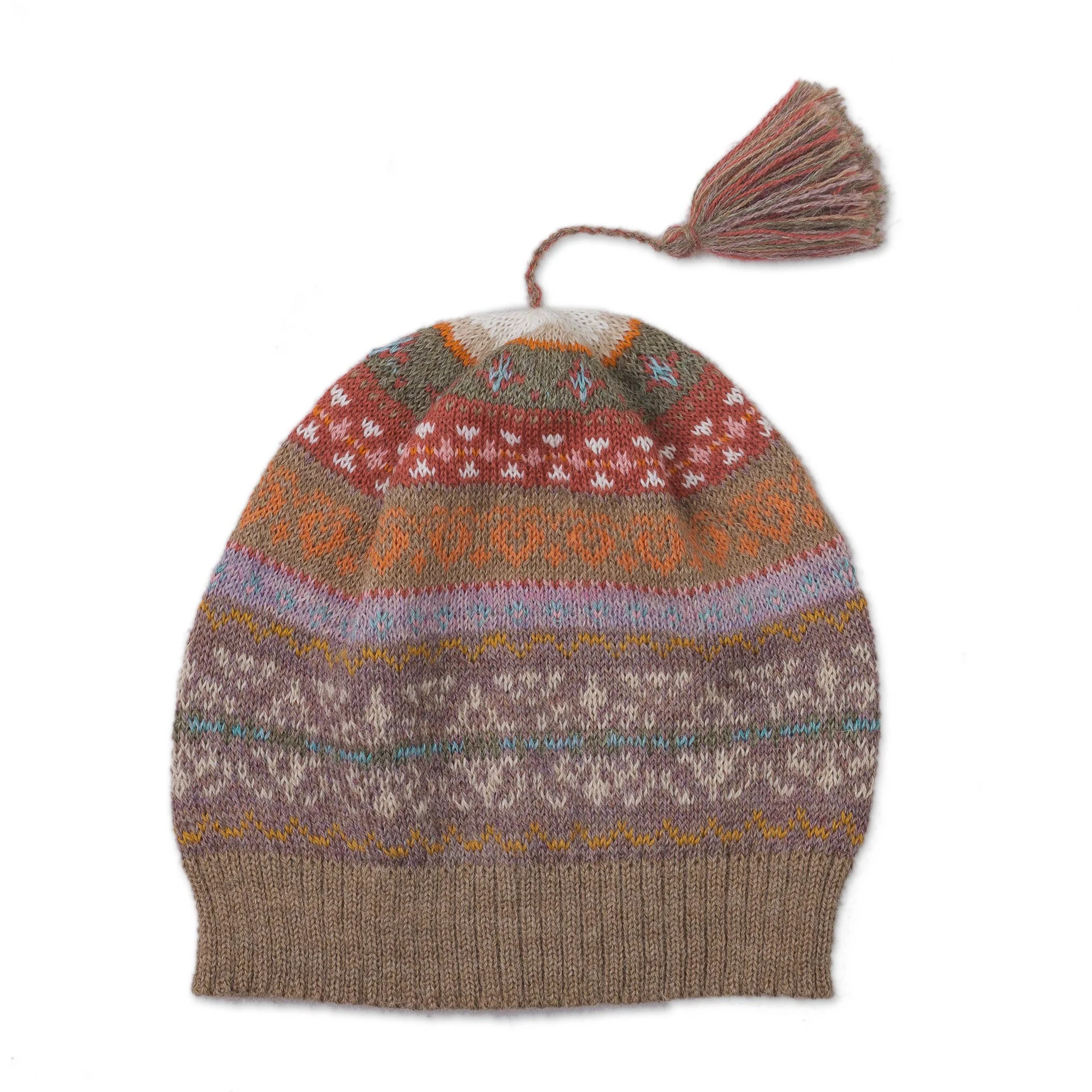 Inca Earth Earth-Tone 100% Alpaca Knit Hat from Peru - Image 2