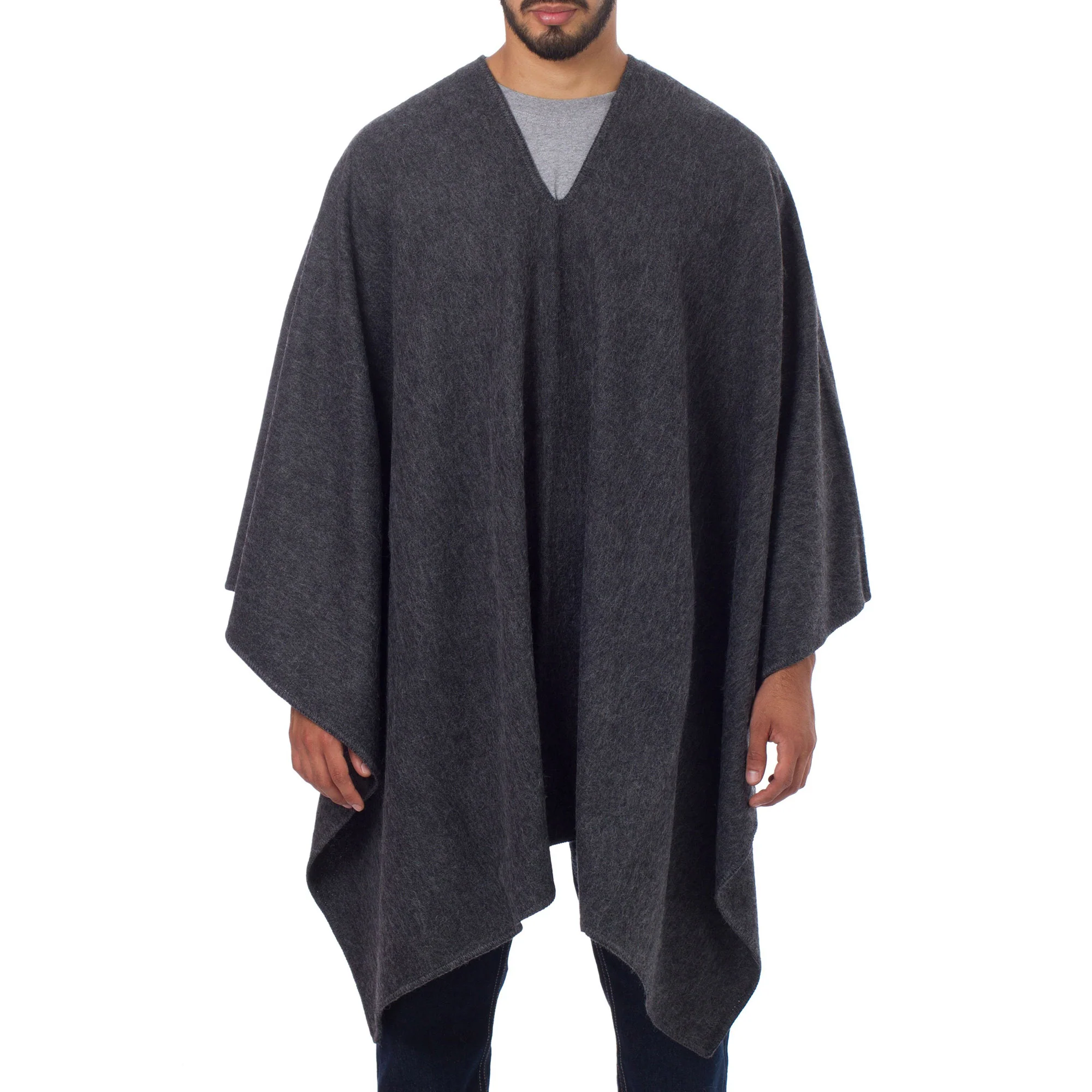 Inca Explorer Men's Alpaca Blend Poncho - Image 2