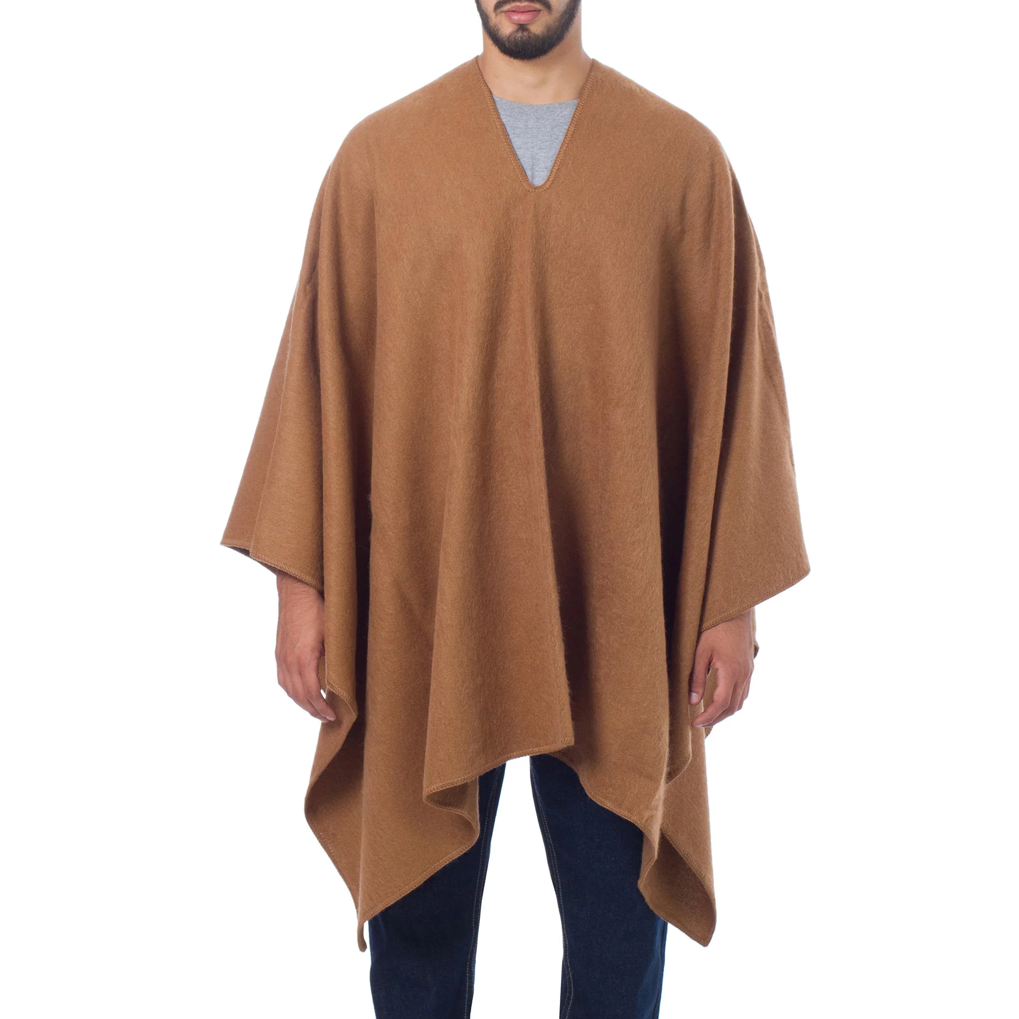 Inca Explorer Men's Alpaca Blend Poncho - Image 2