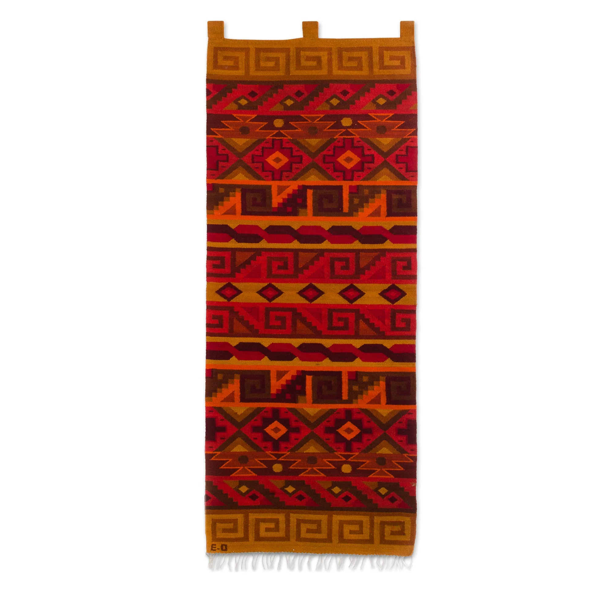 Inca Warmth Peruvian Geometric Wool Tapestry Wall Hanging - Image 2