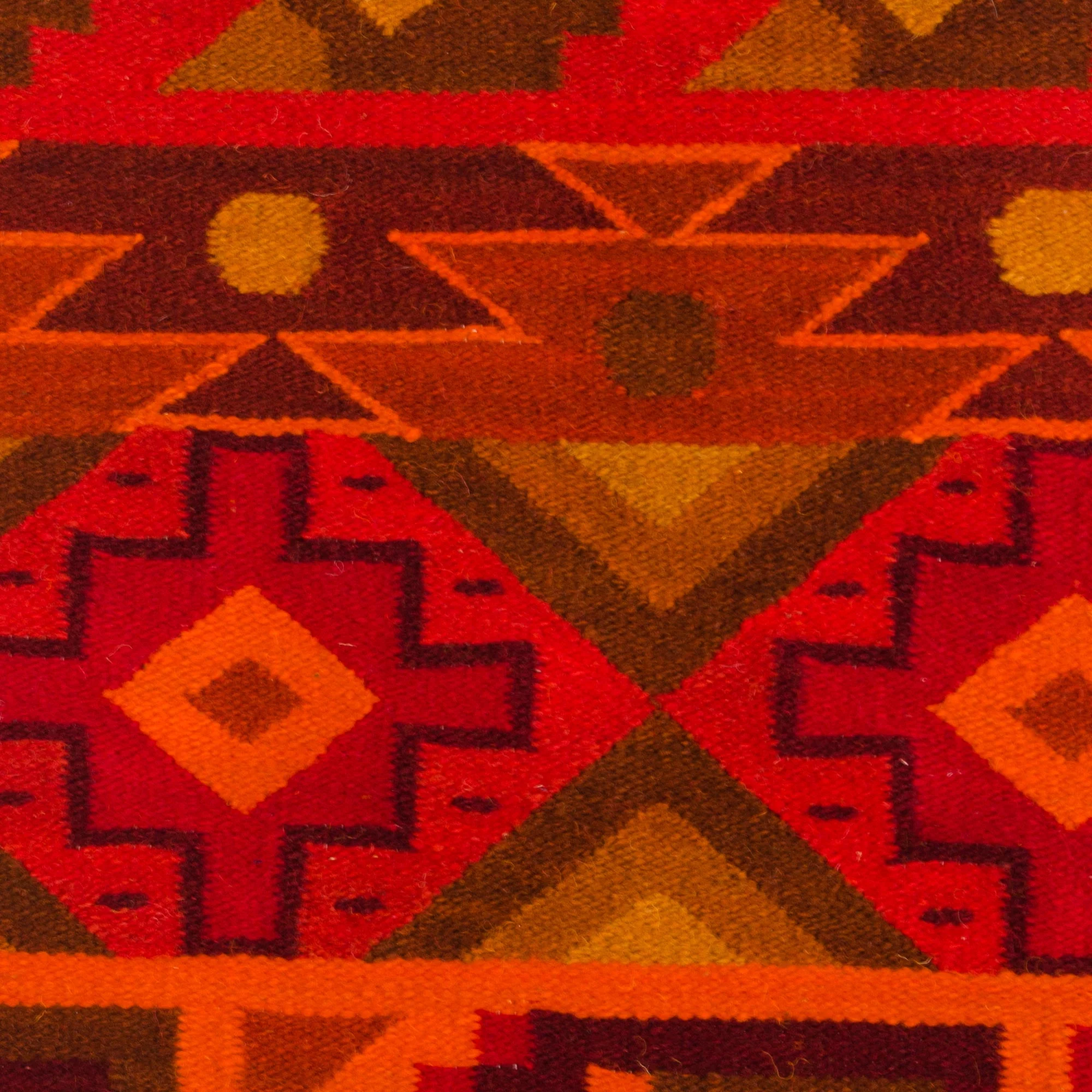 Inca Warmth Peruvian Geometric Wool Tapestry Wall Hanging - Image 3