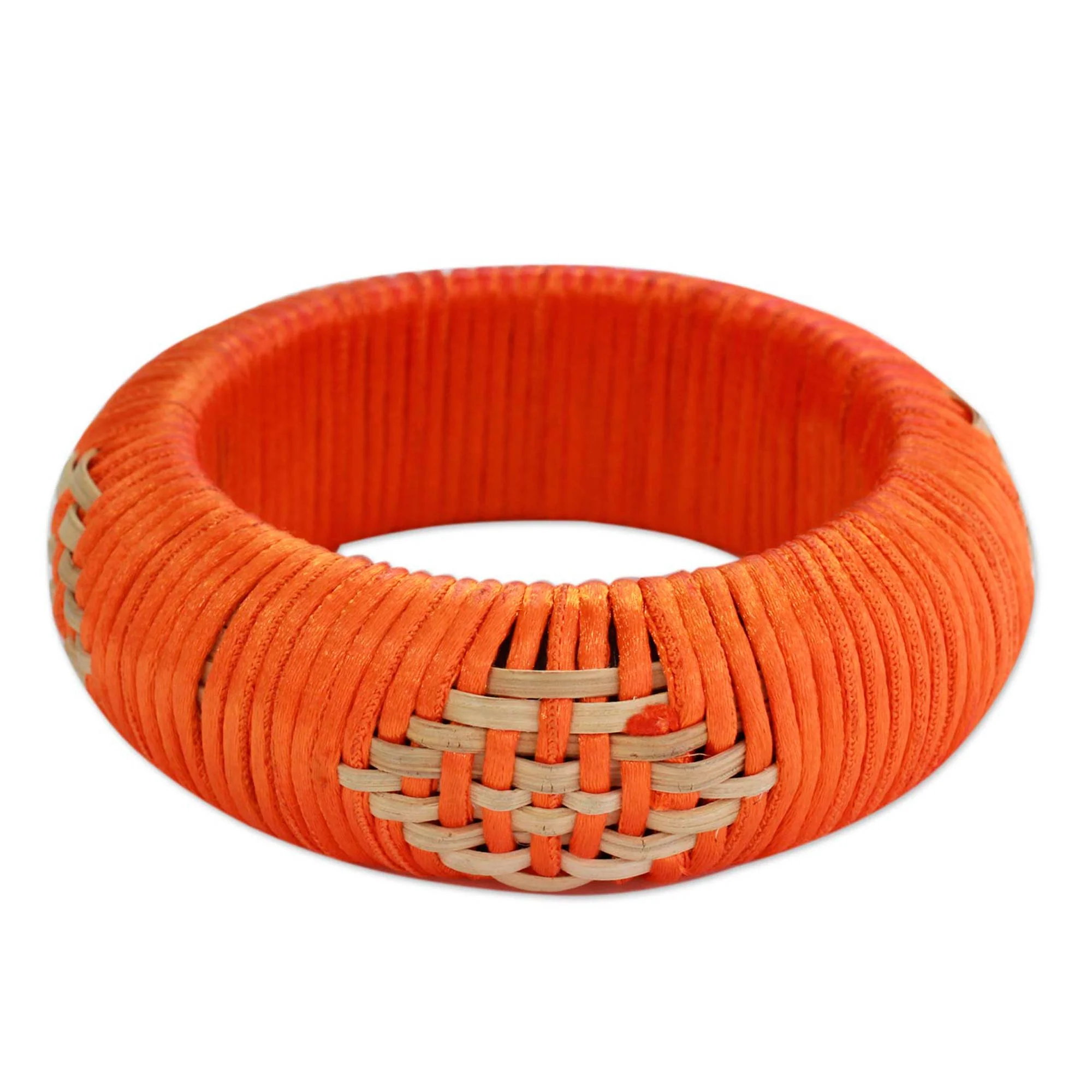Indian Sun Hand Crafted Natural Fiber Bangle Bracelet - Image 2