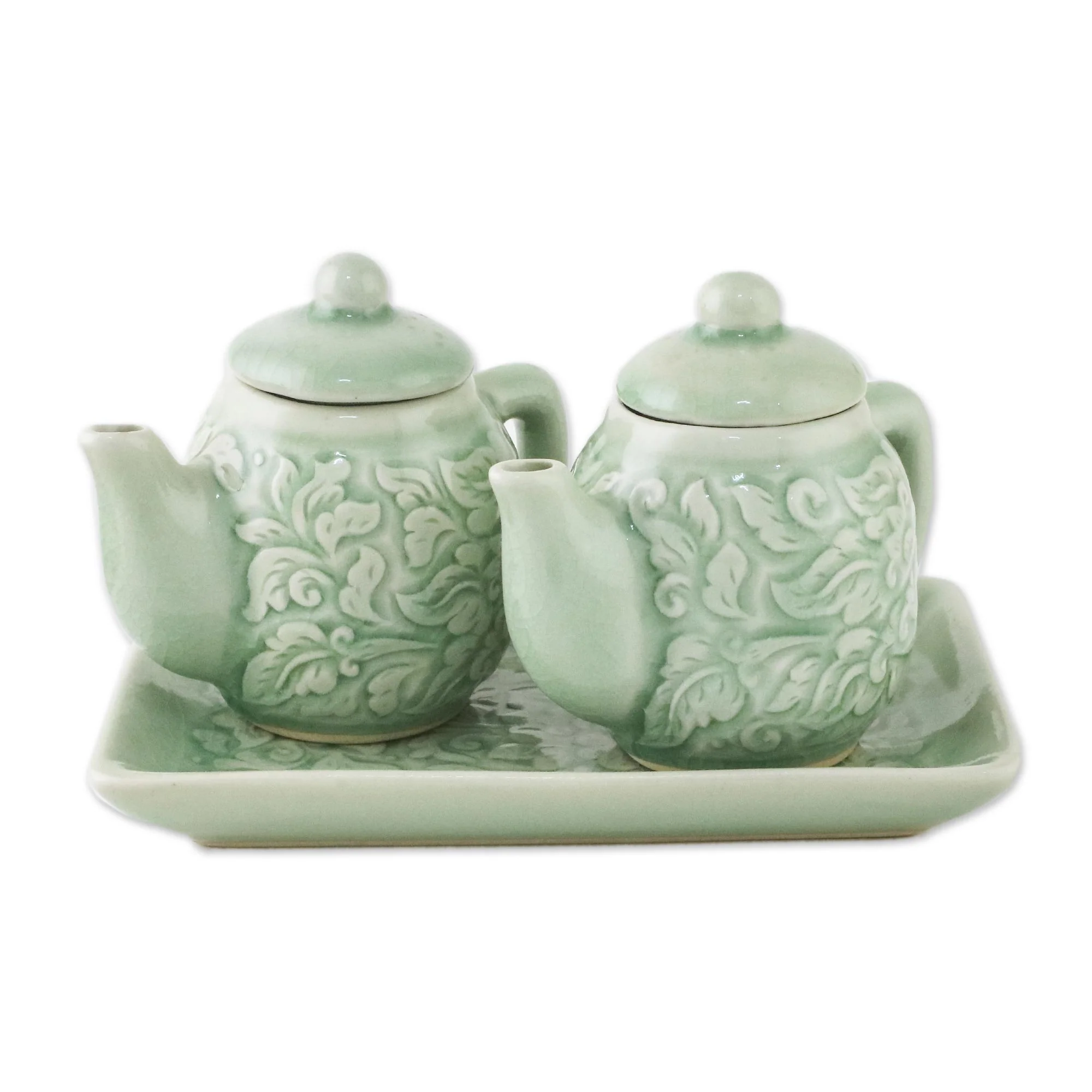 Inseparable Thai Celadon Ceramic Cruet Set (Pair) - Image 2