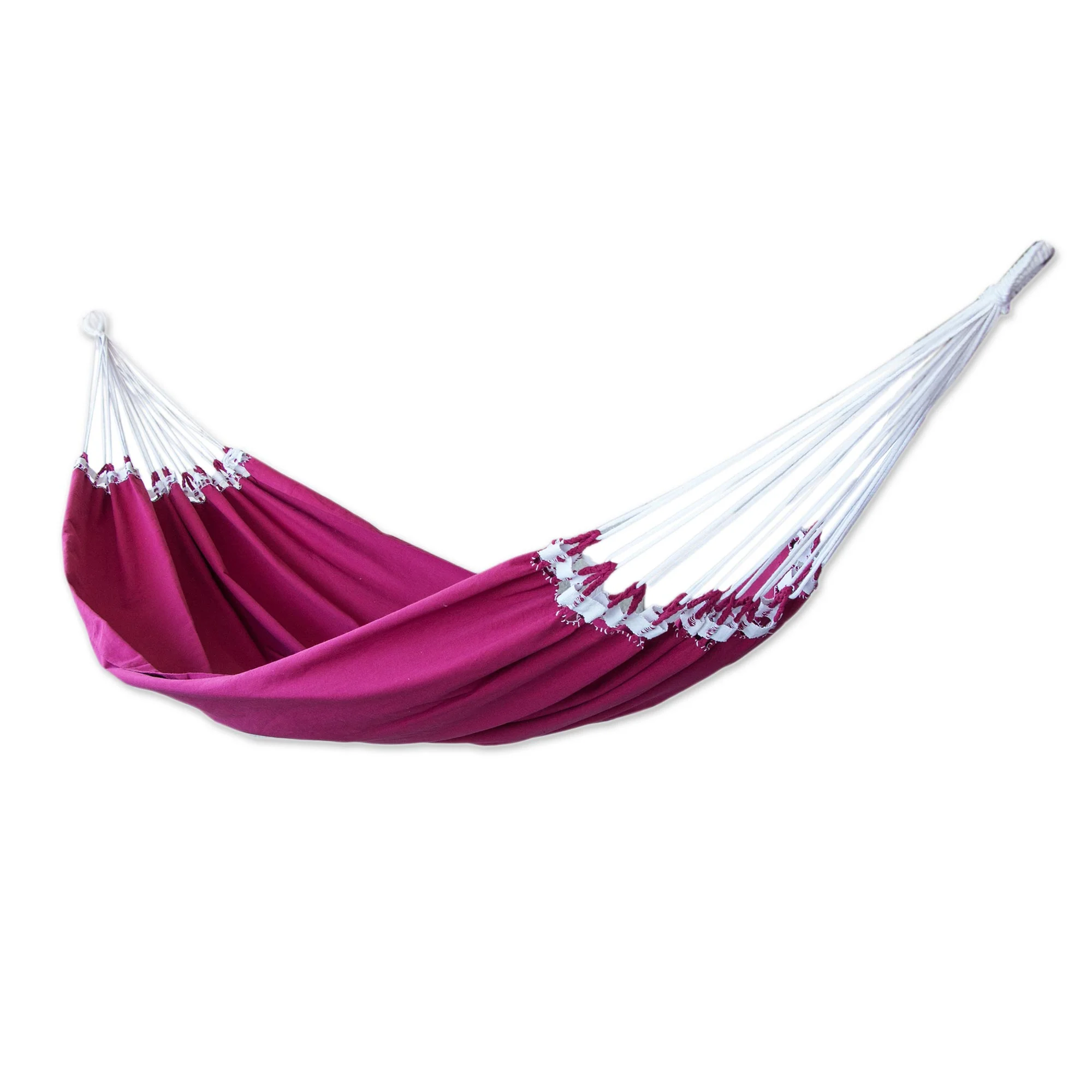 Ipanema Wine Fair Trade Cotton Solid Burgundy Hammock (Single) - Image 2