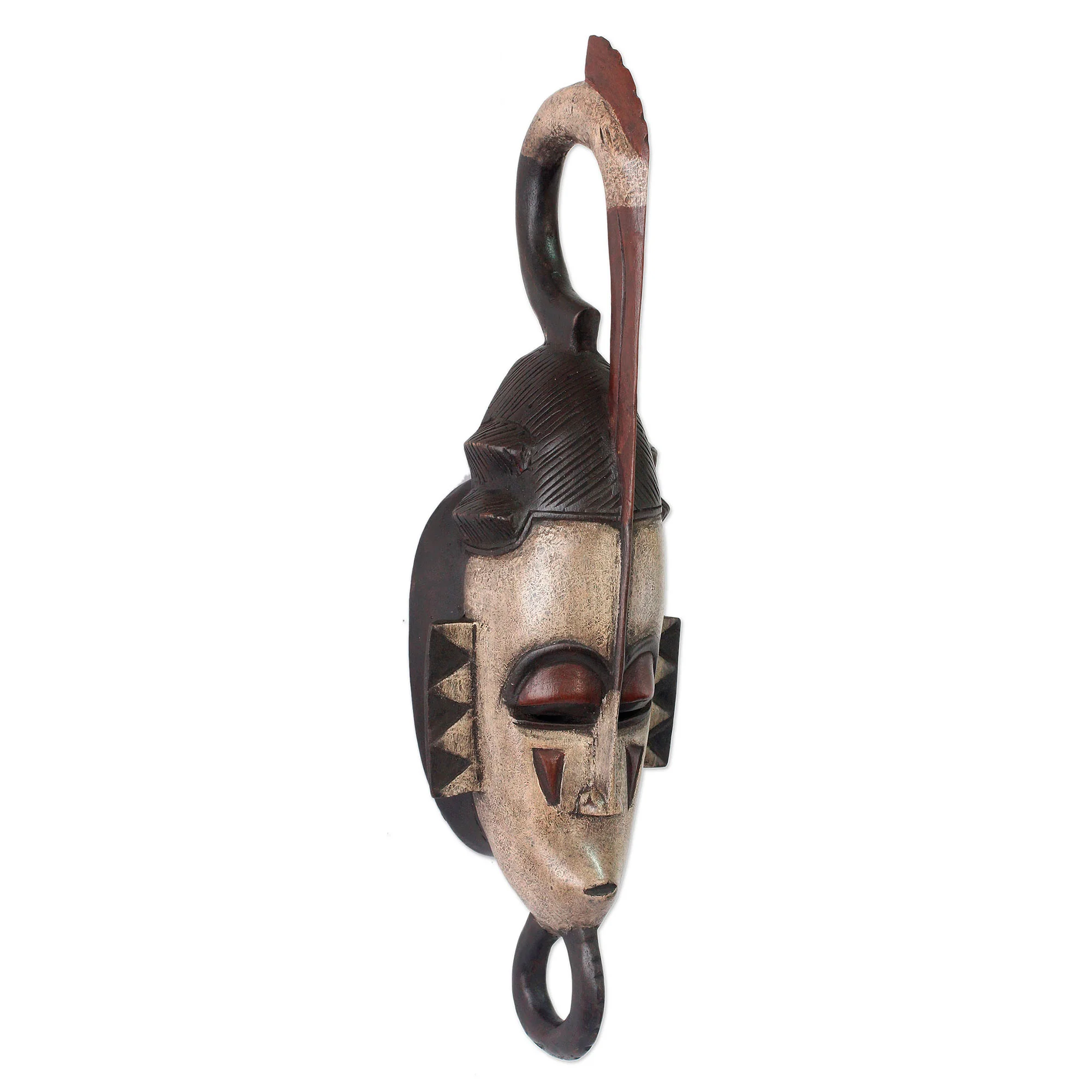 Ivoirian Avian Grace Hand Carved Guro Tribal African Mask - Image 2