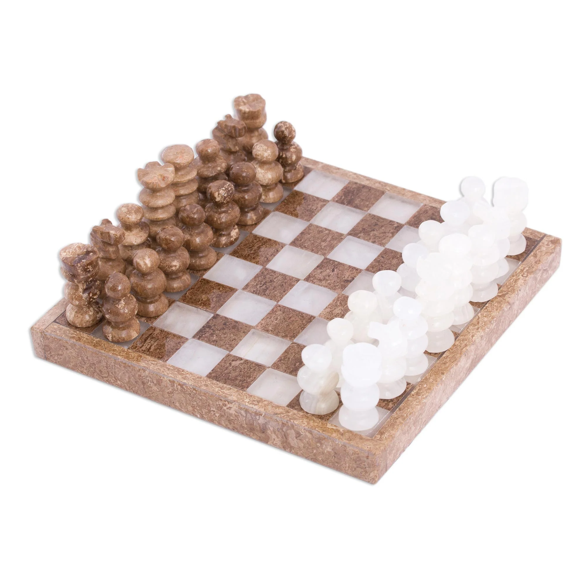 Ivory Challenge Onyx & Marble Mini Chess Set - Image 4