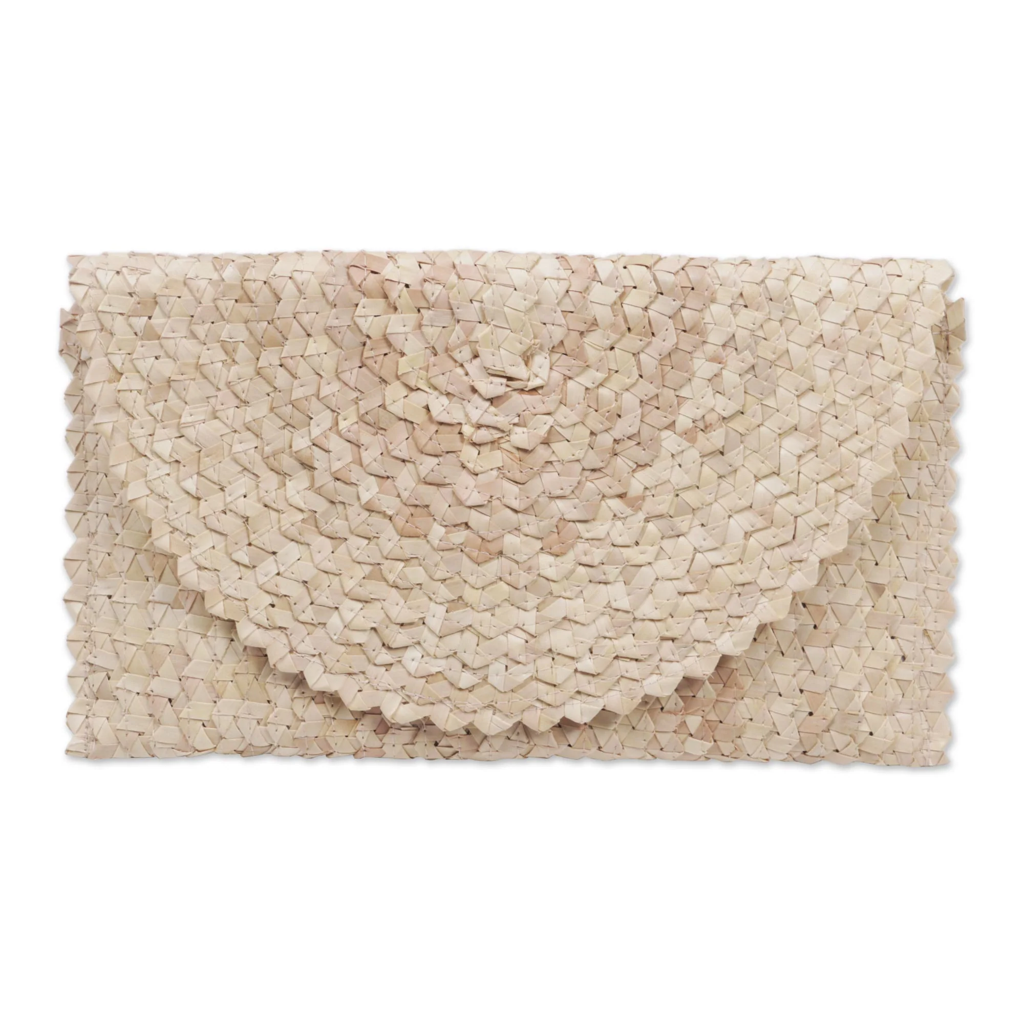 Ivory Trance Palm Leaf Clutch Handbag - Image 2