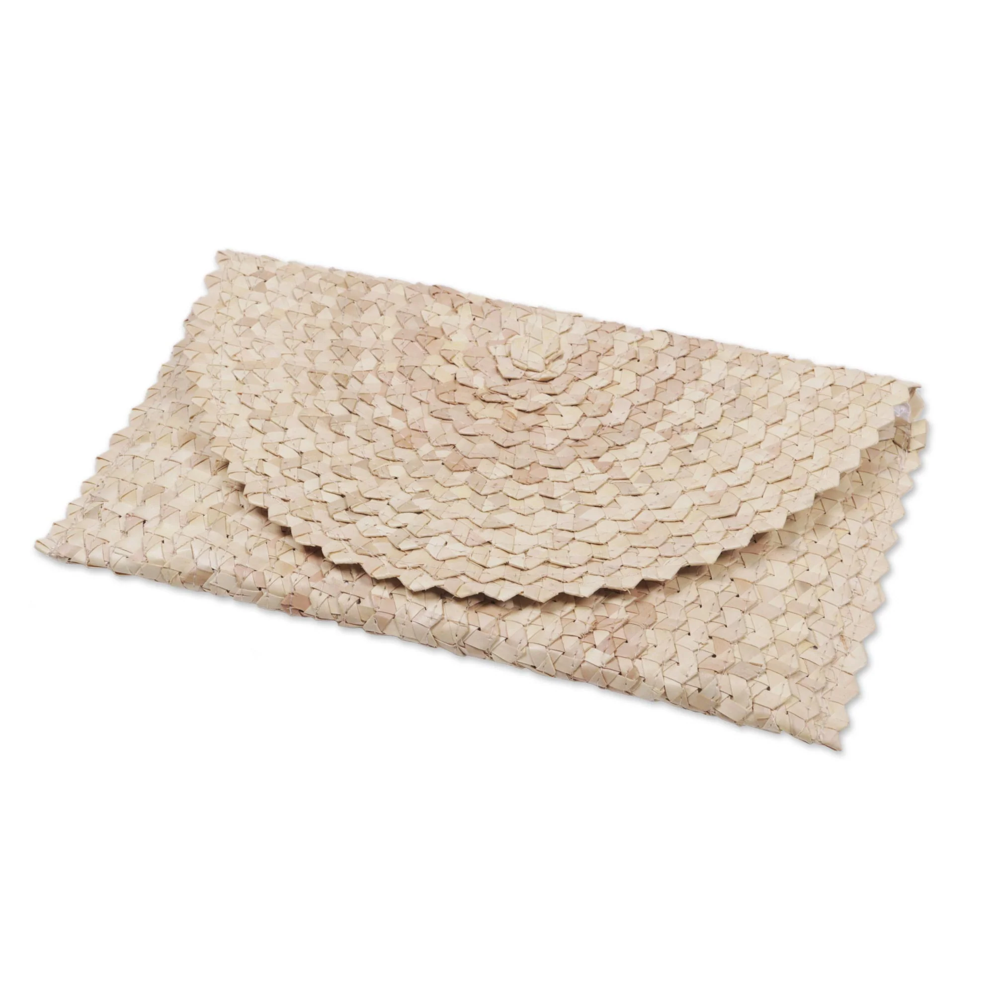 Ivory Trance Palm Leaf Clutch Handbag - Image 3