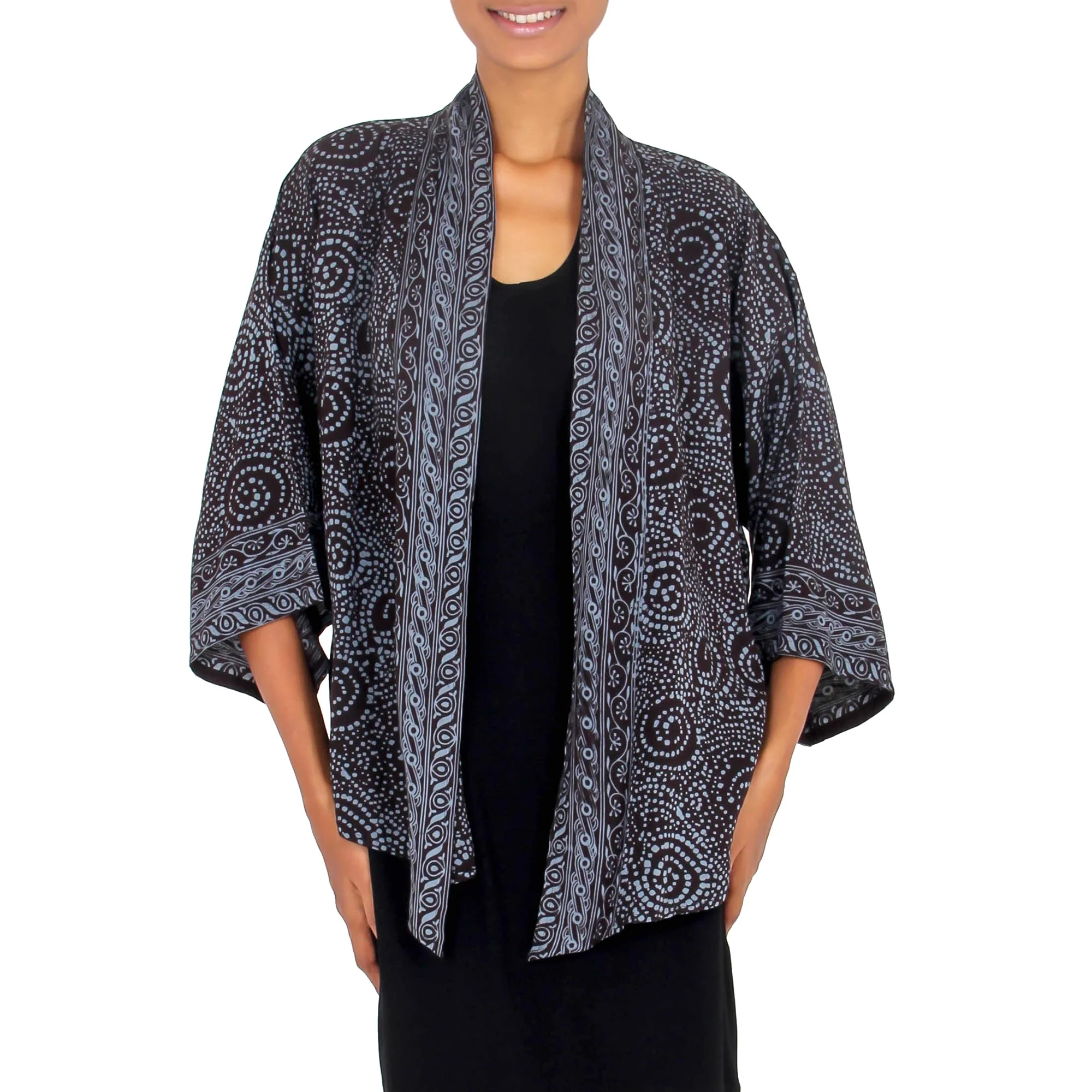 Javanese Dove Blue Batik Jacket - Image 3