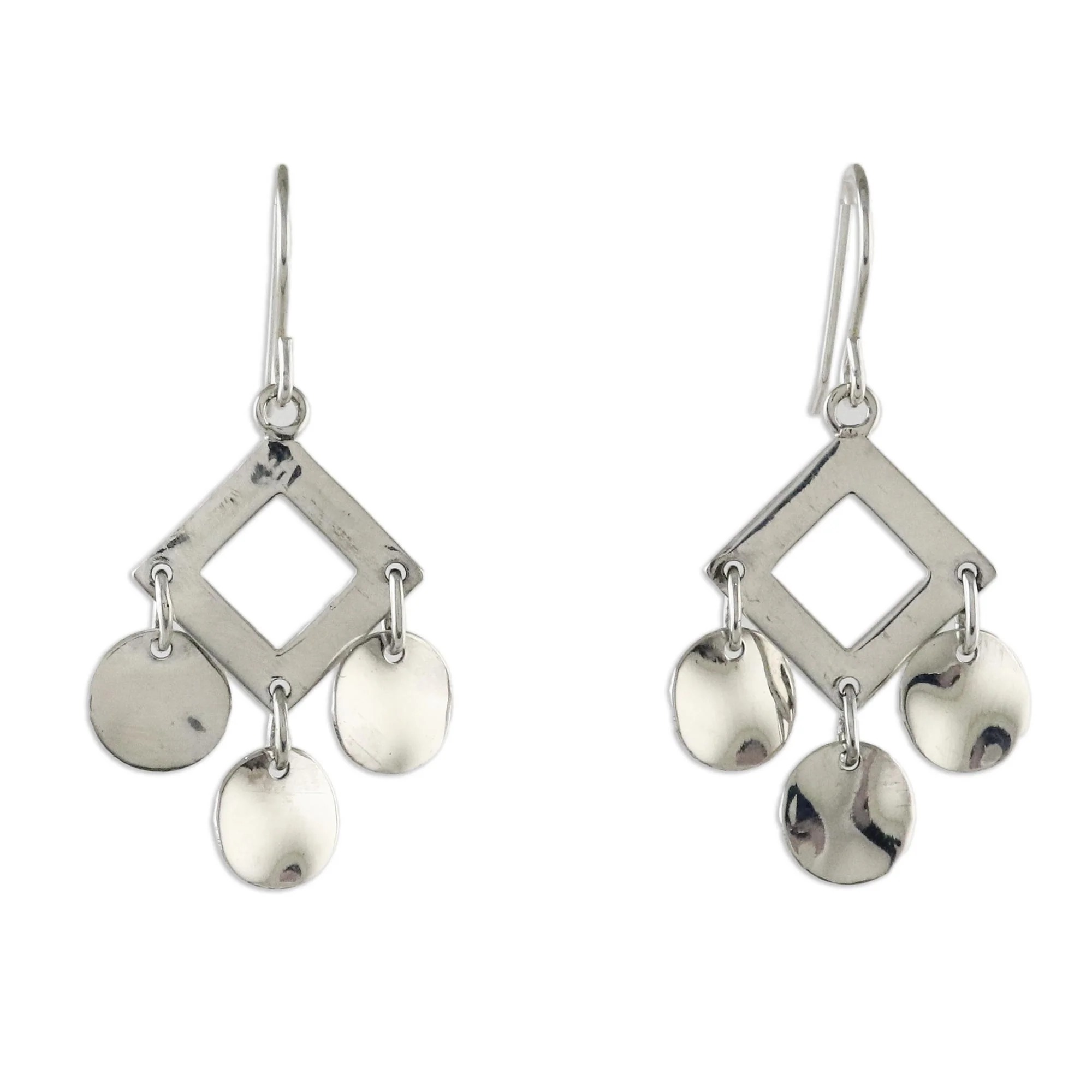 Joyous Sound Fair Trade Sterling Silver Chandelier Earrings - Image 2