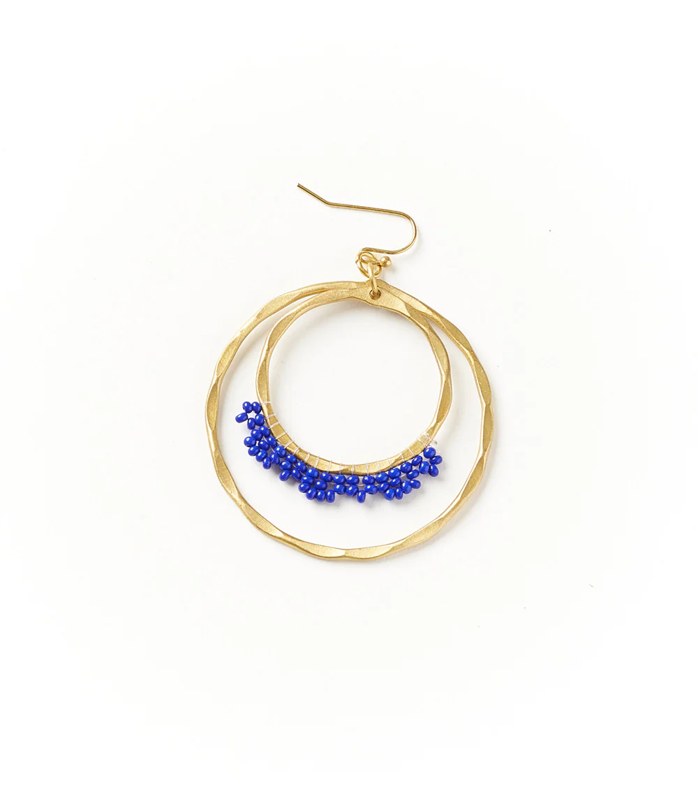Kalapriya Earrings - Navy Hoops - Image 2