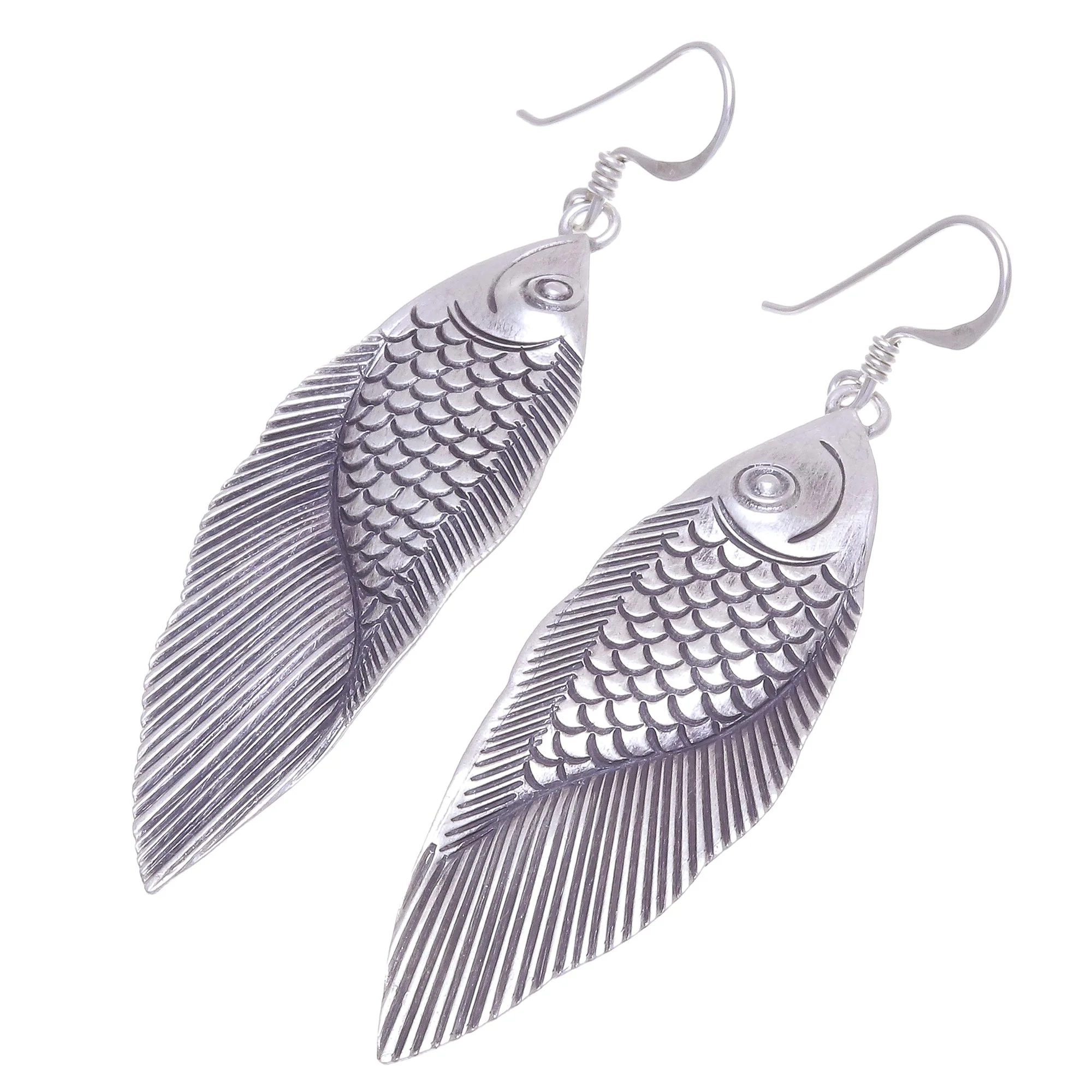Karen Fish Thai Karen Hill Tribe Silver Fish Earrings - Image 4