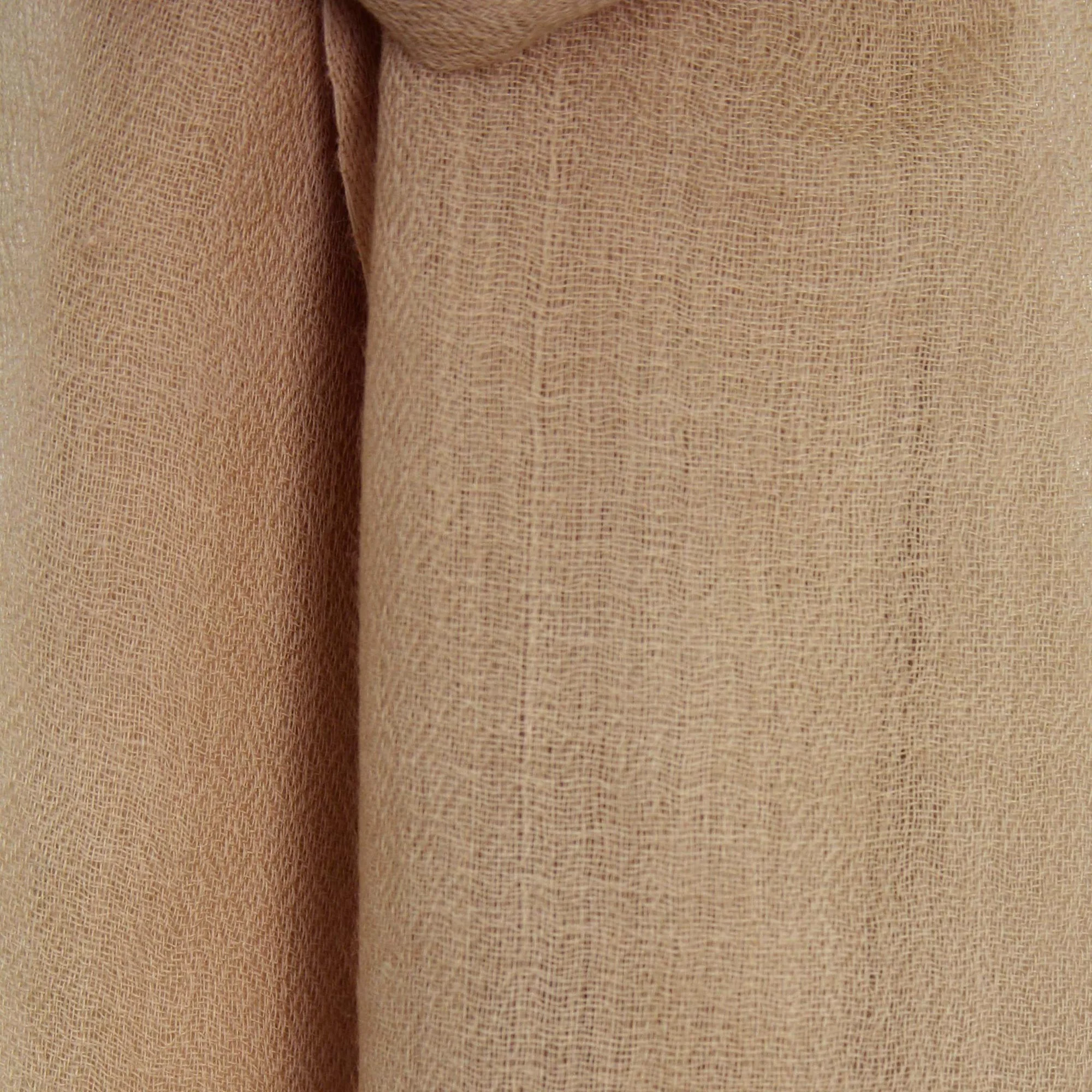Kashmiri Tan Men's Tan Lightweight Tan Wool Scarf from India - Image 3