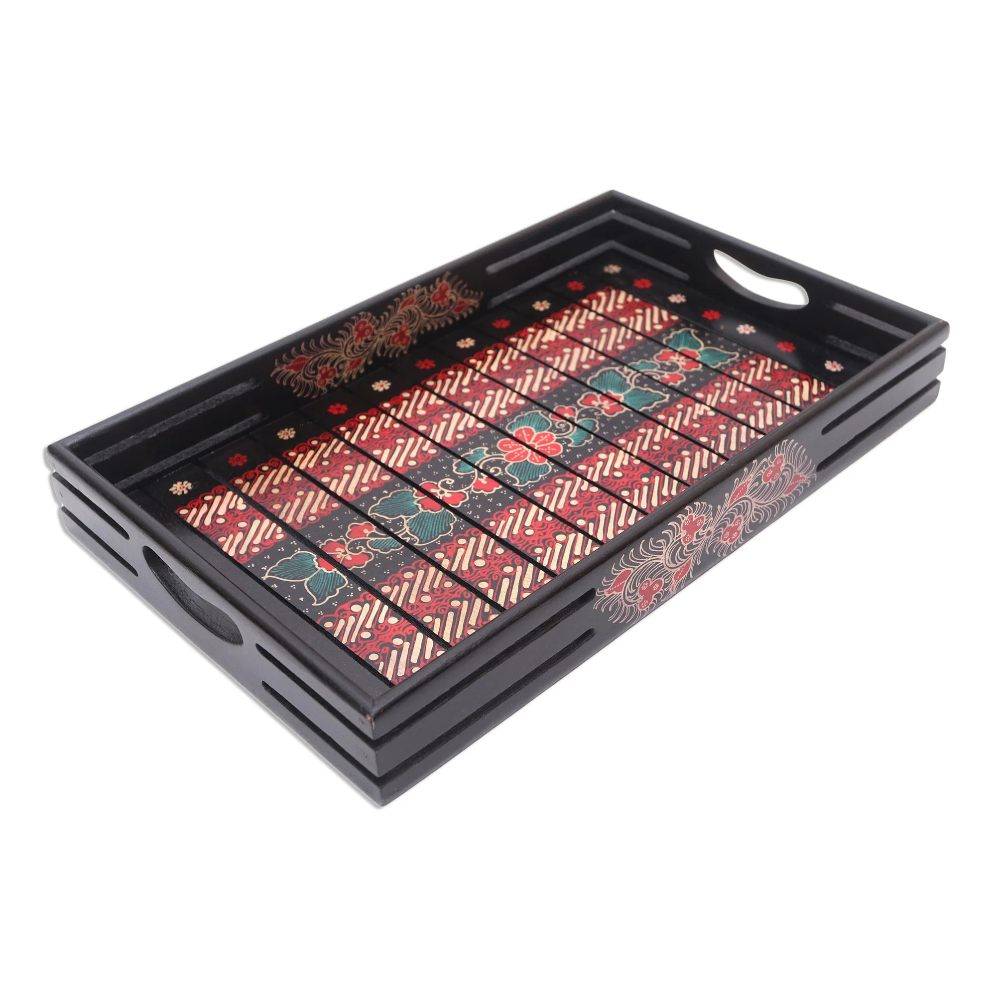 Kawung Beauty Hand Made Floral Batik Decorative Tray - Image 2