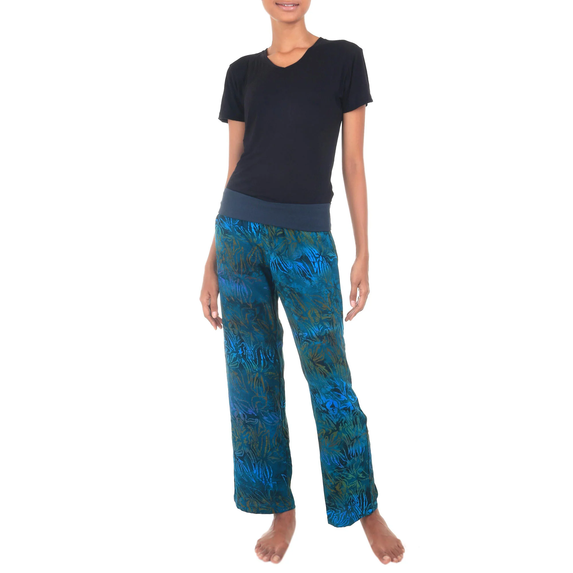 Kenanga Blue & Green Batik Pants - Image 2