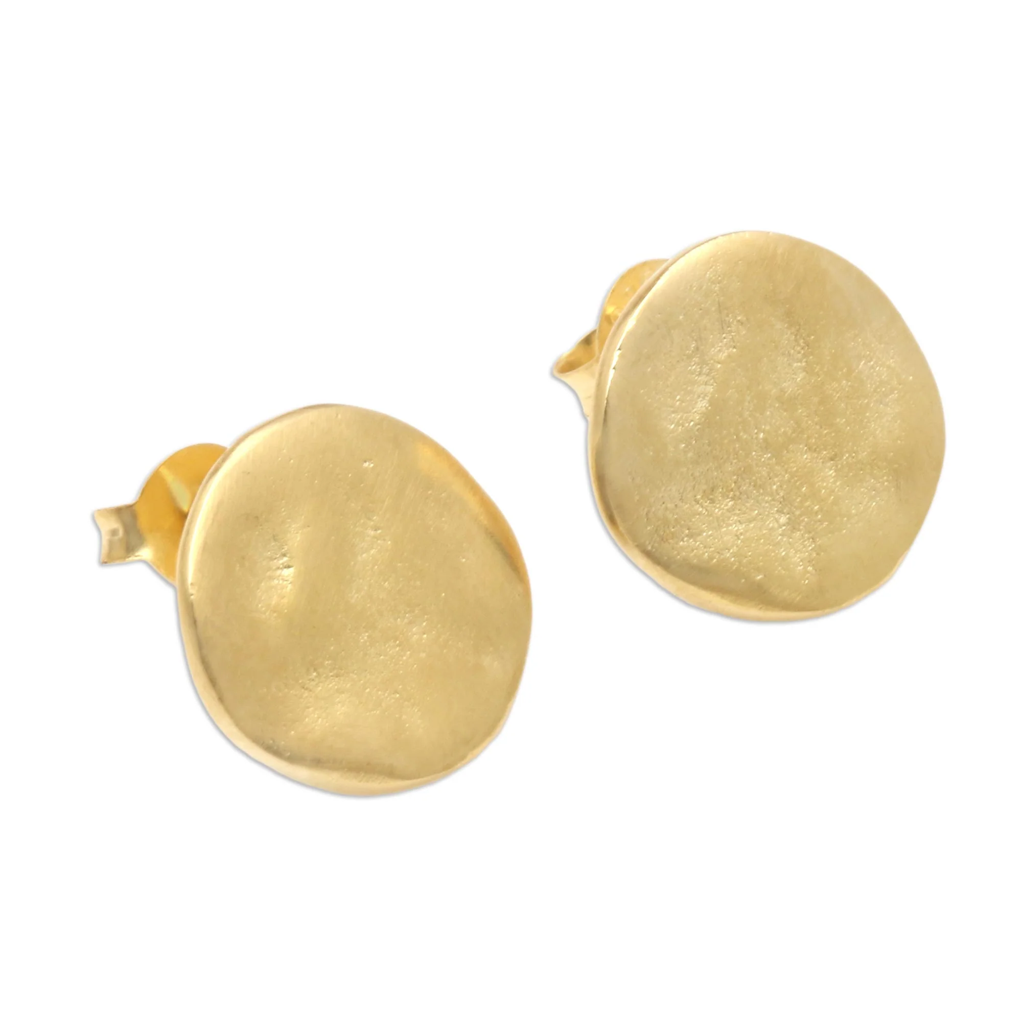 Kerupuk Handcrafted Gold-Plated Stud Earrings - Image 2