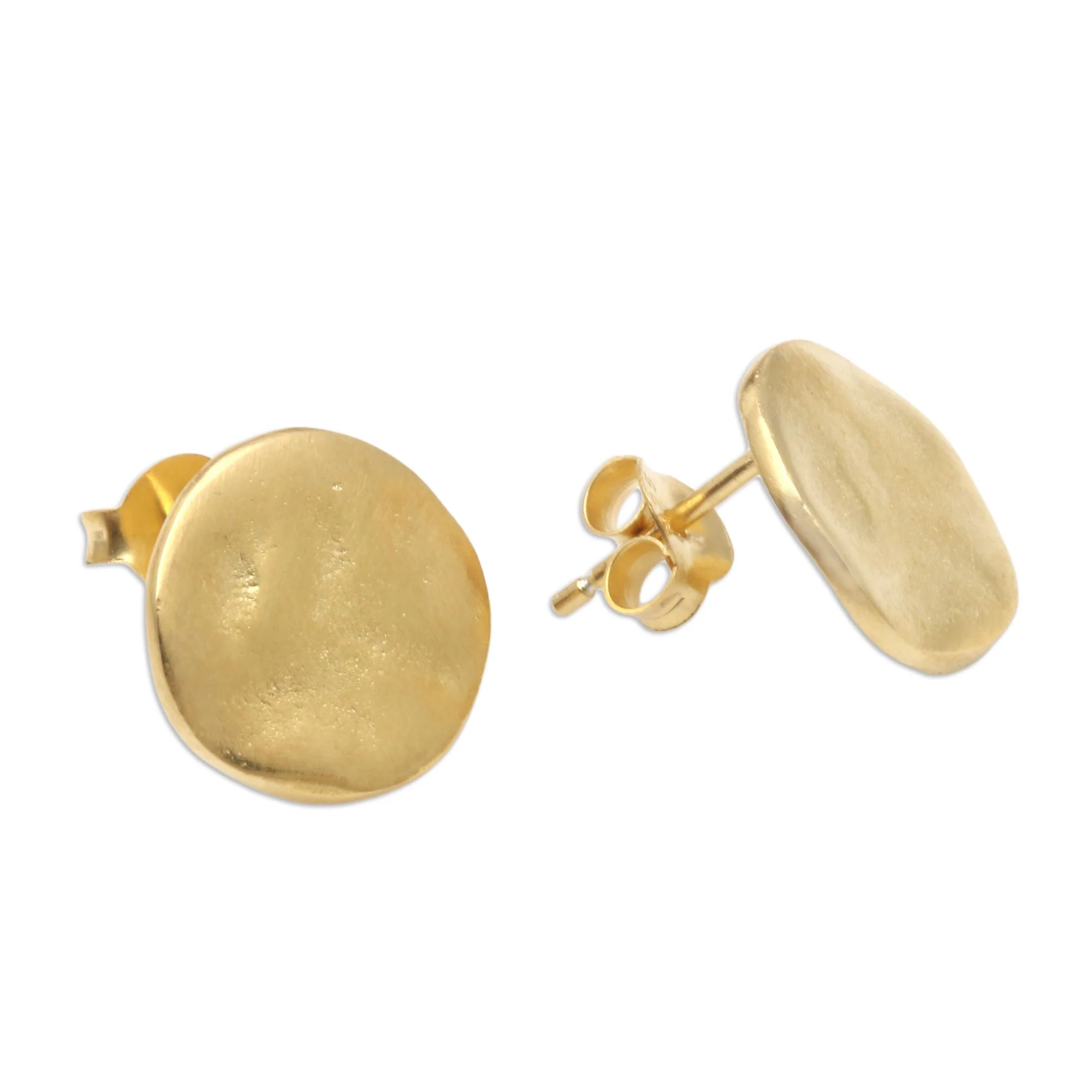 Kerupuk Handcrafted Gold-Plated Stud Earrings - Image 3