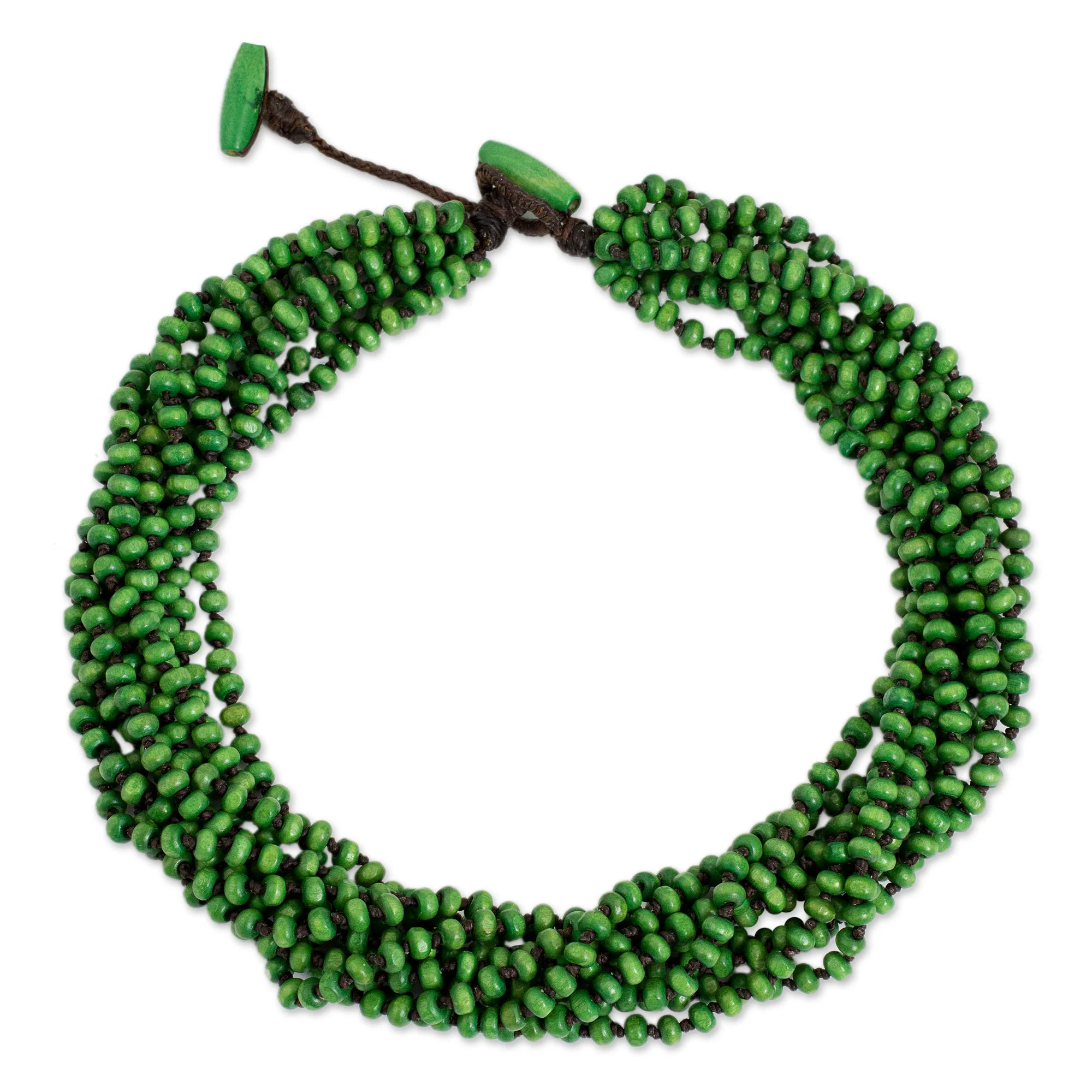 Khao Luang Belle Beaded Wood Torsade Necklace - Image 2