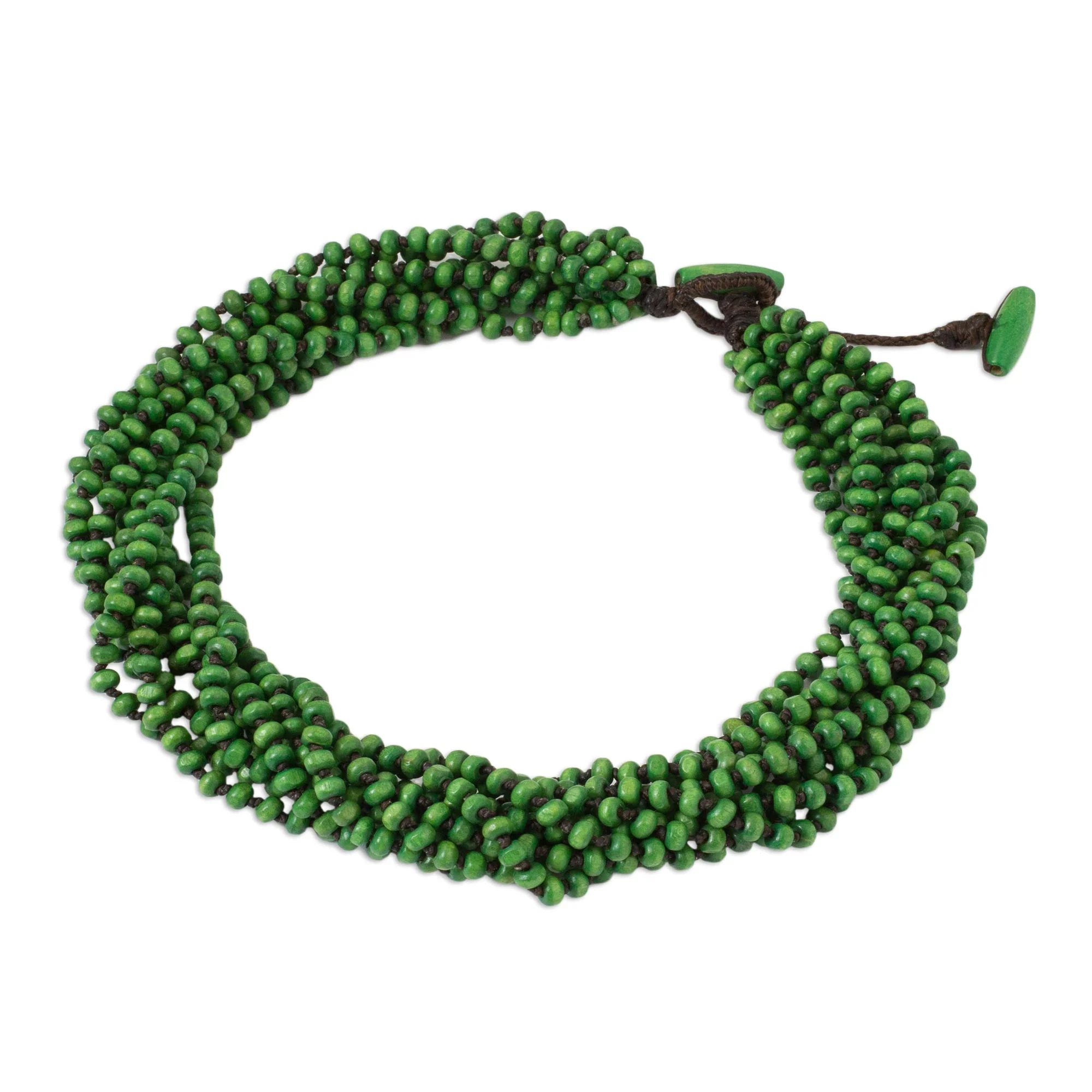 Khao Luang Belle Beaded Wood Torsade Necklace - Image 3