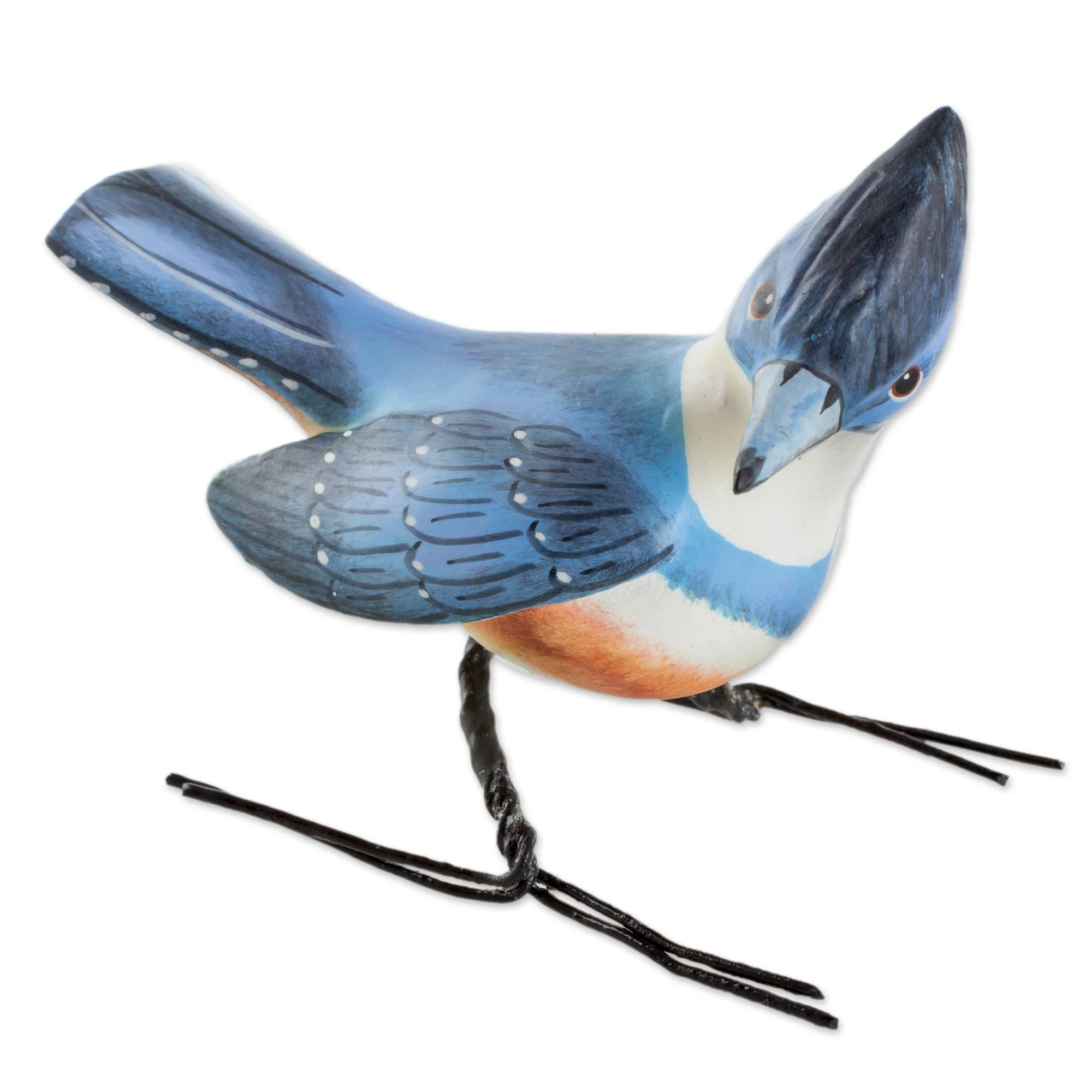 Kingfisher Hand Sculpted, Hand Painted Ceramic Kingfisher Figurine - Image 2