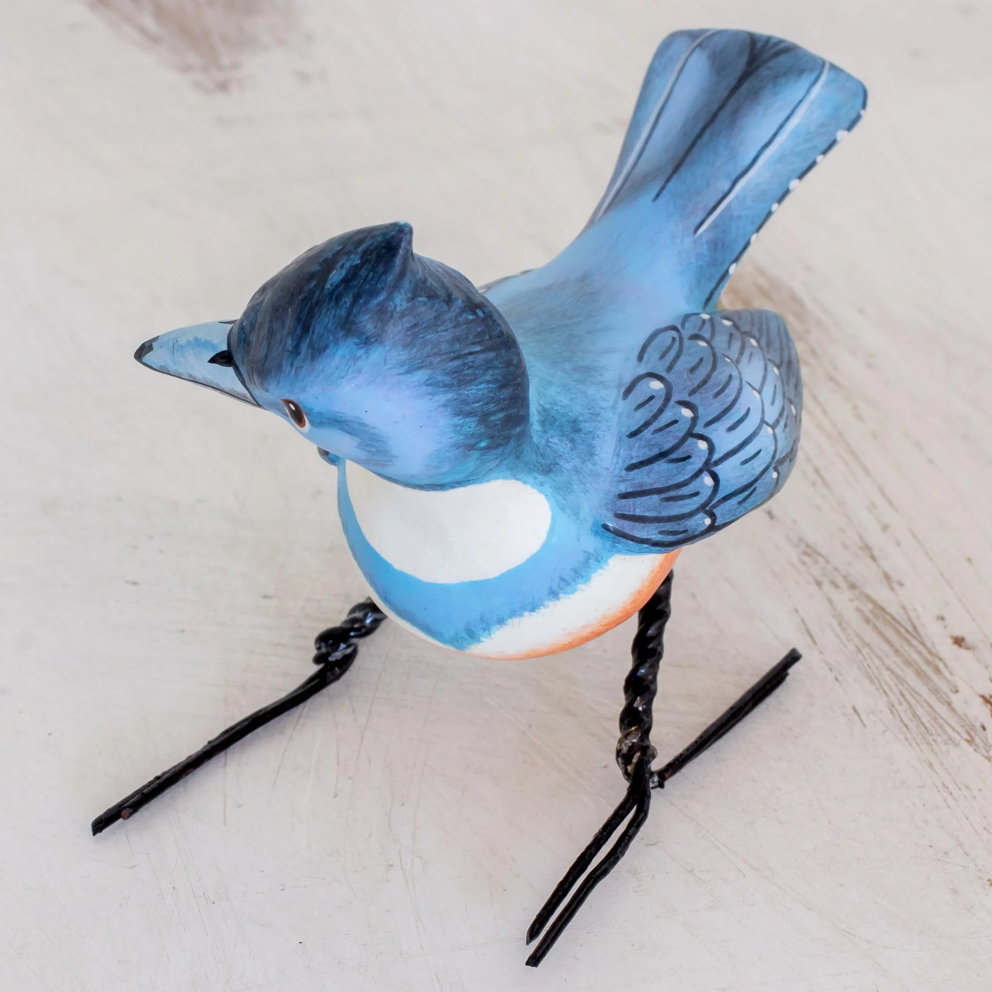 Kingfisher Hand Sculpted, Hand Painted Ceramic Kingfisher Figurine - Image 3