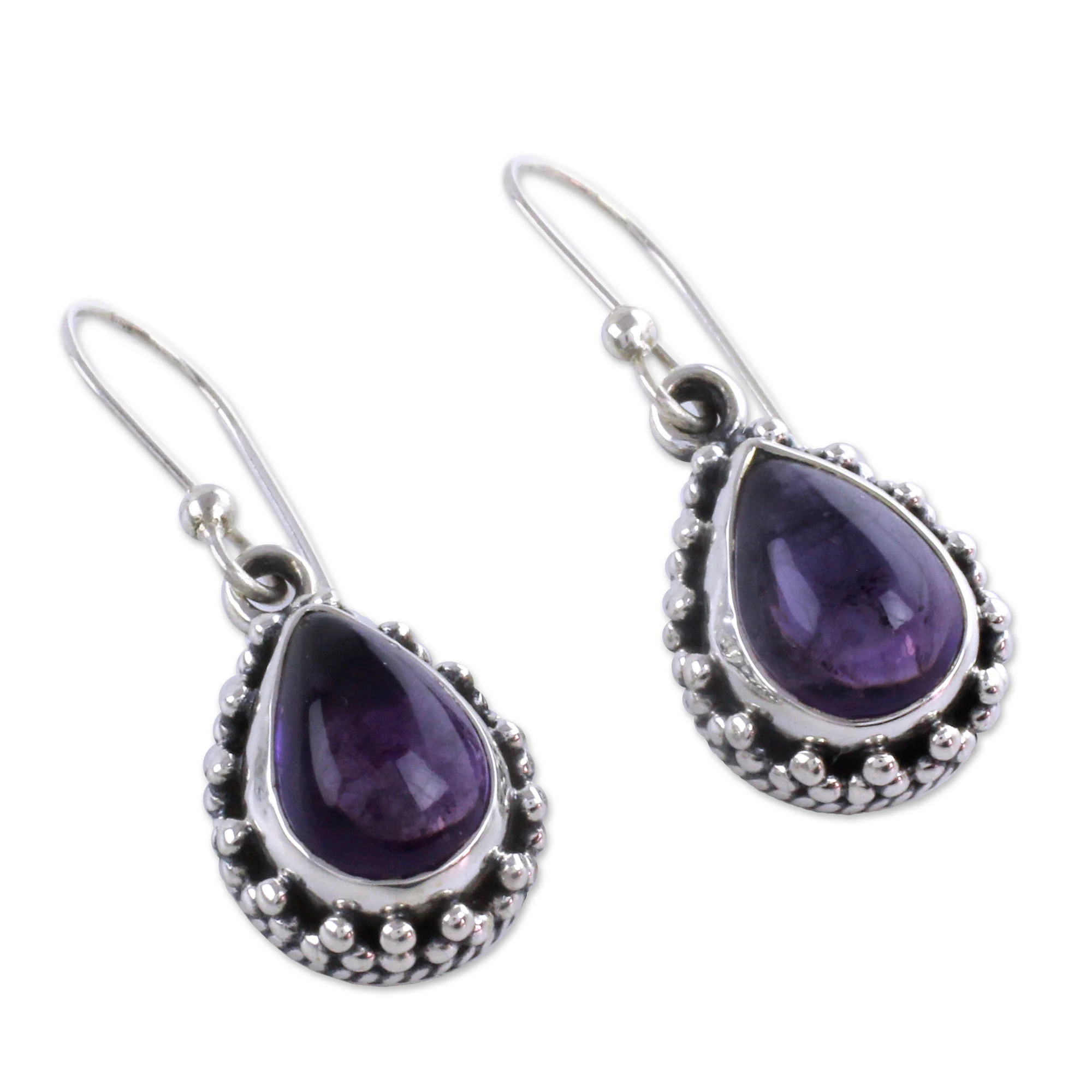 Kiss Me Fair Trade Amethyst Earings - Image 3