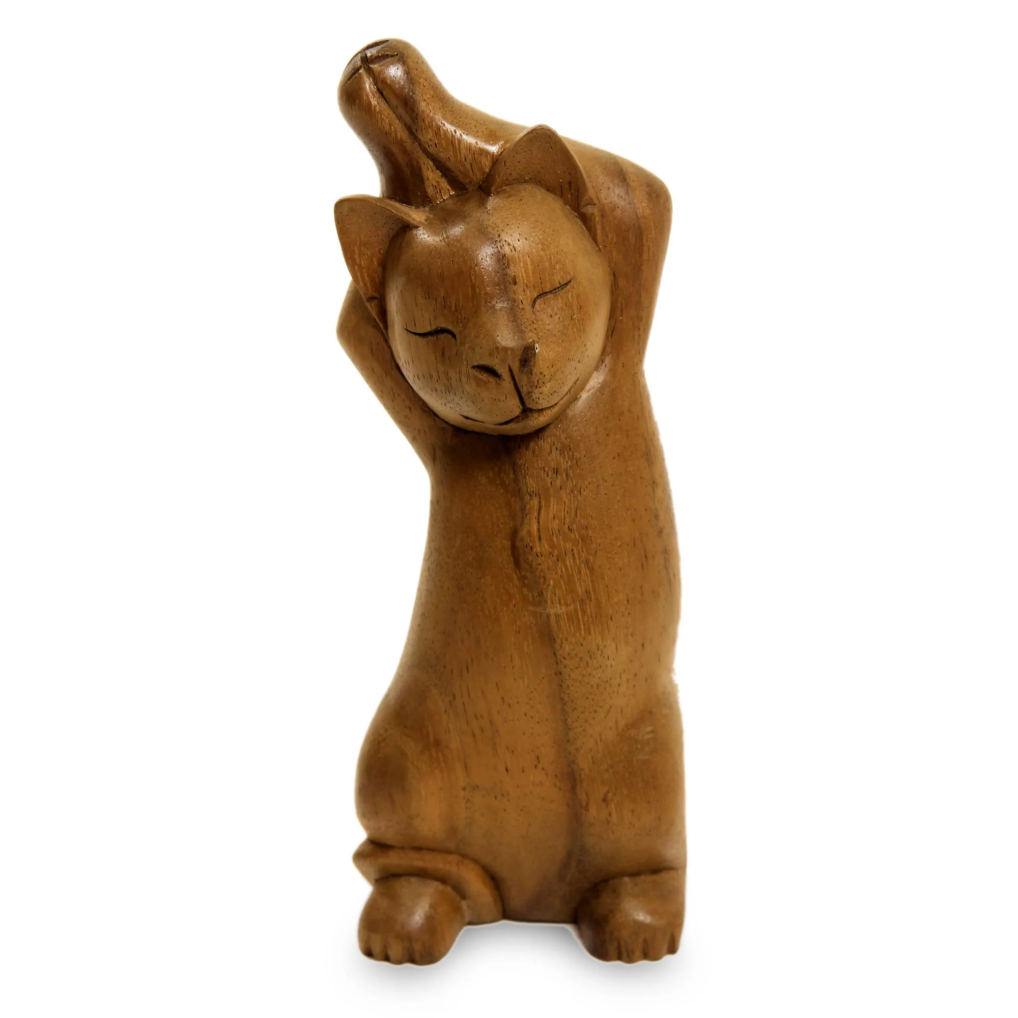 Kitty Cat Stretch Wood Sculpture - Image 2