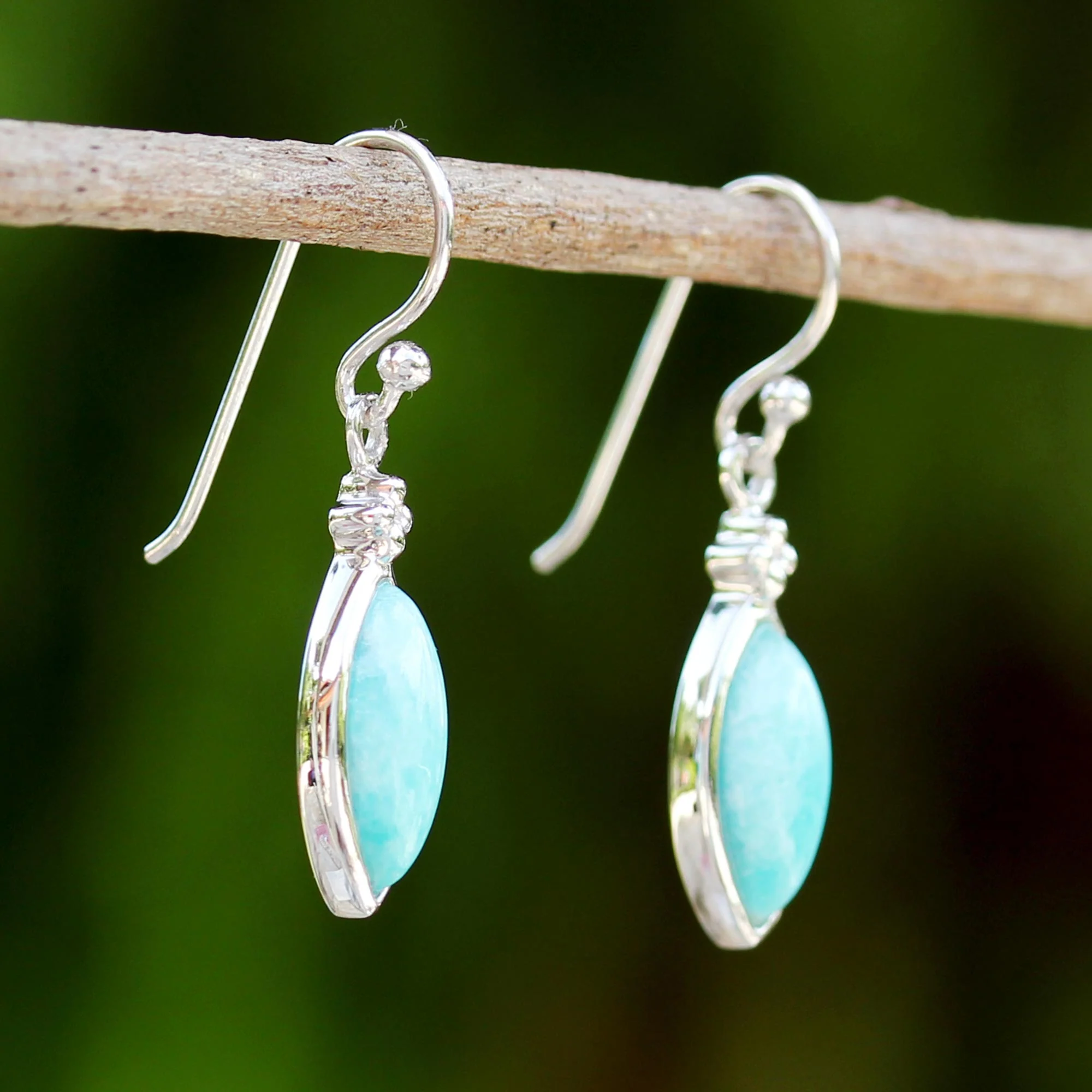 Knowing Eyes Rhodium Plated Sterling Silver Dangle Earrings from Thailand - Image 3