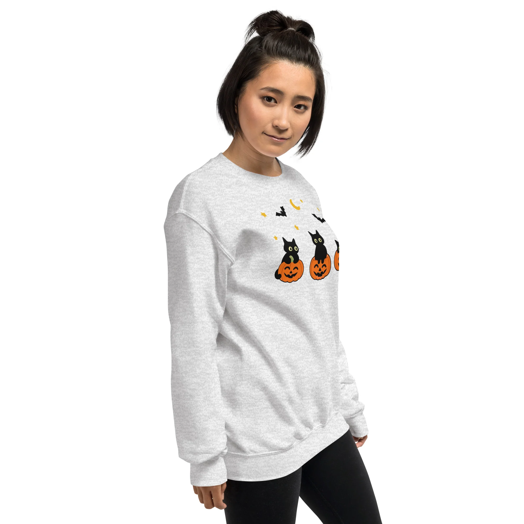 Kooky Cats & Pumpkins Crewneck Sweatshirt - Image 2