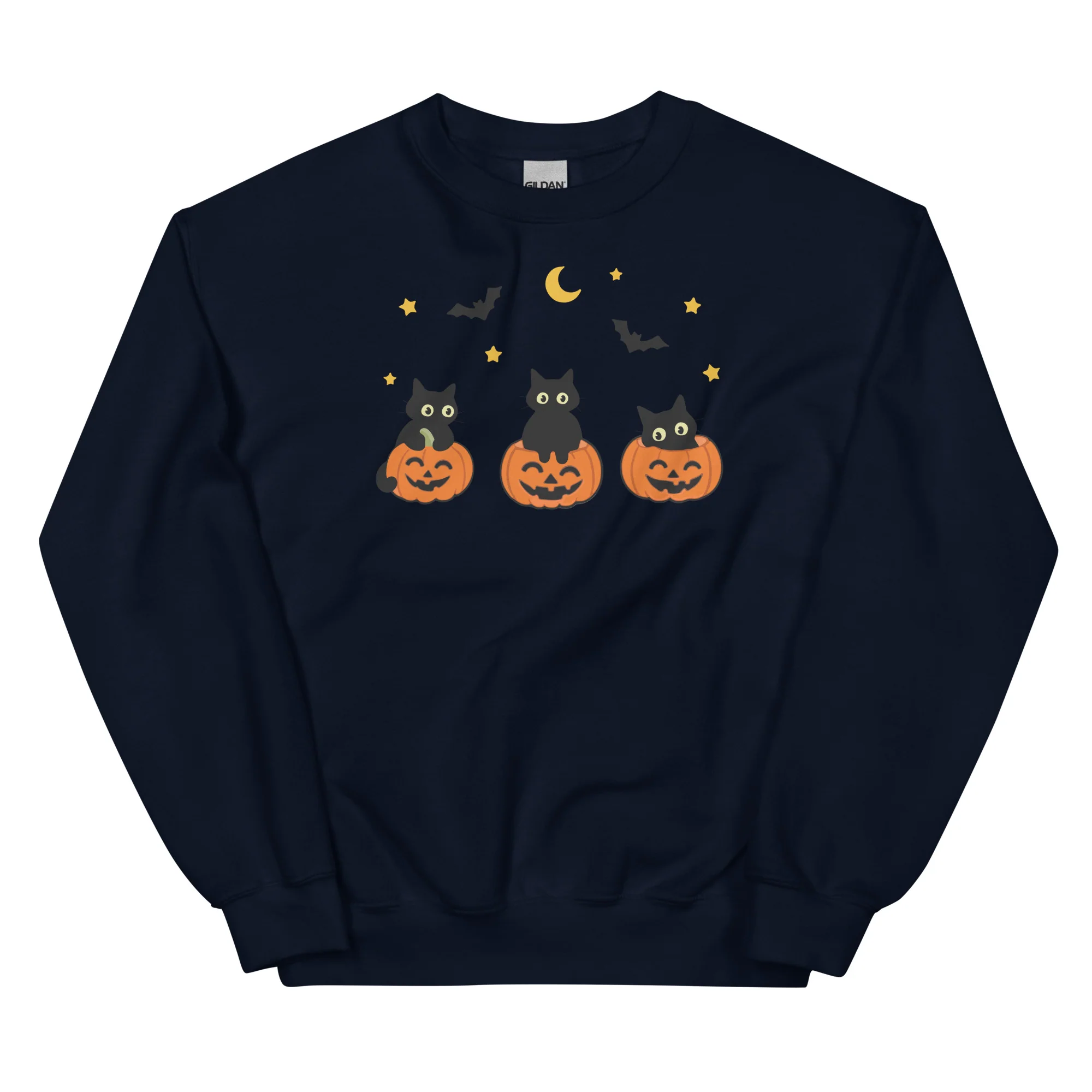 Kooky Cats & Pumpkins Crewneck Sweatshirt - Image 3