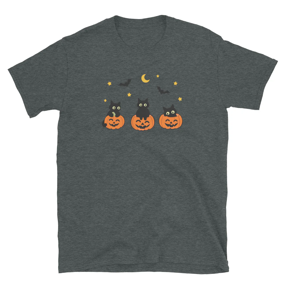 Kooky Cats & Pumpkins T-Shirt - Image 5