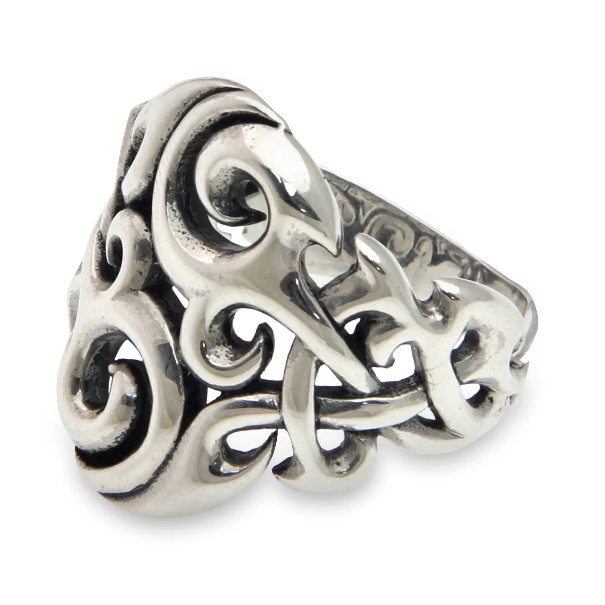 Labyrinth Silver Handmade Ring - Image 3