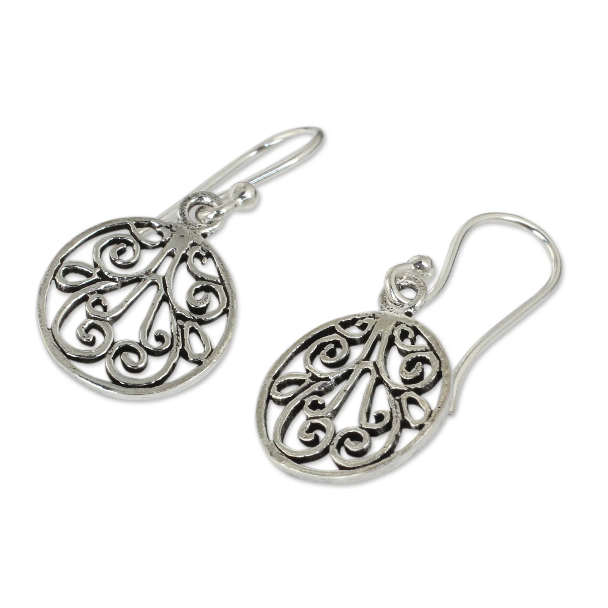 Lace Thai Handmade Sterling Silver Dangle Earrings - Image 3