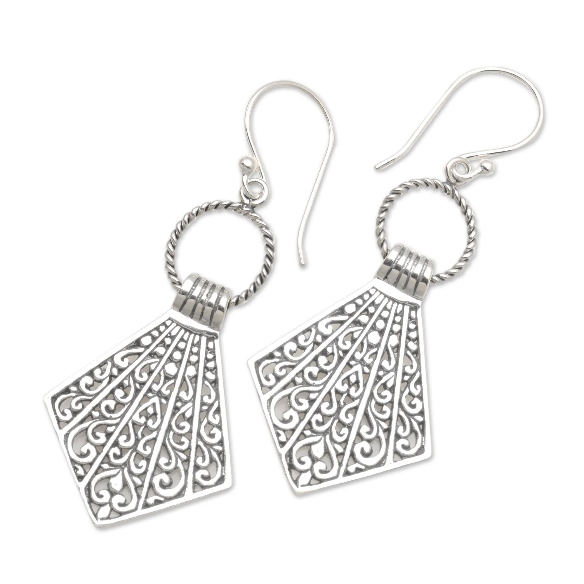 Lamak Flags Balinese Sterling Silver Dangle Earrings - Image 4