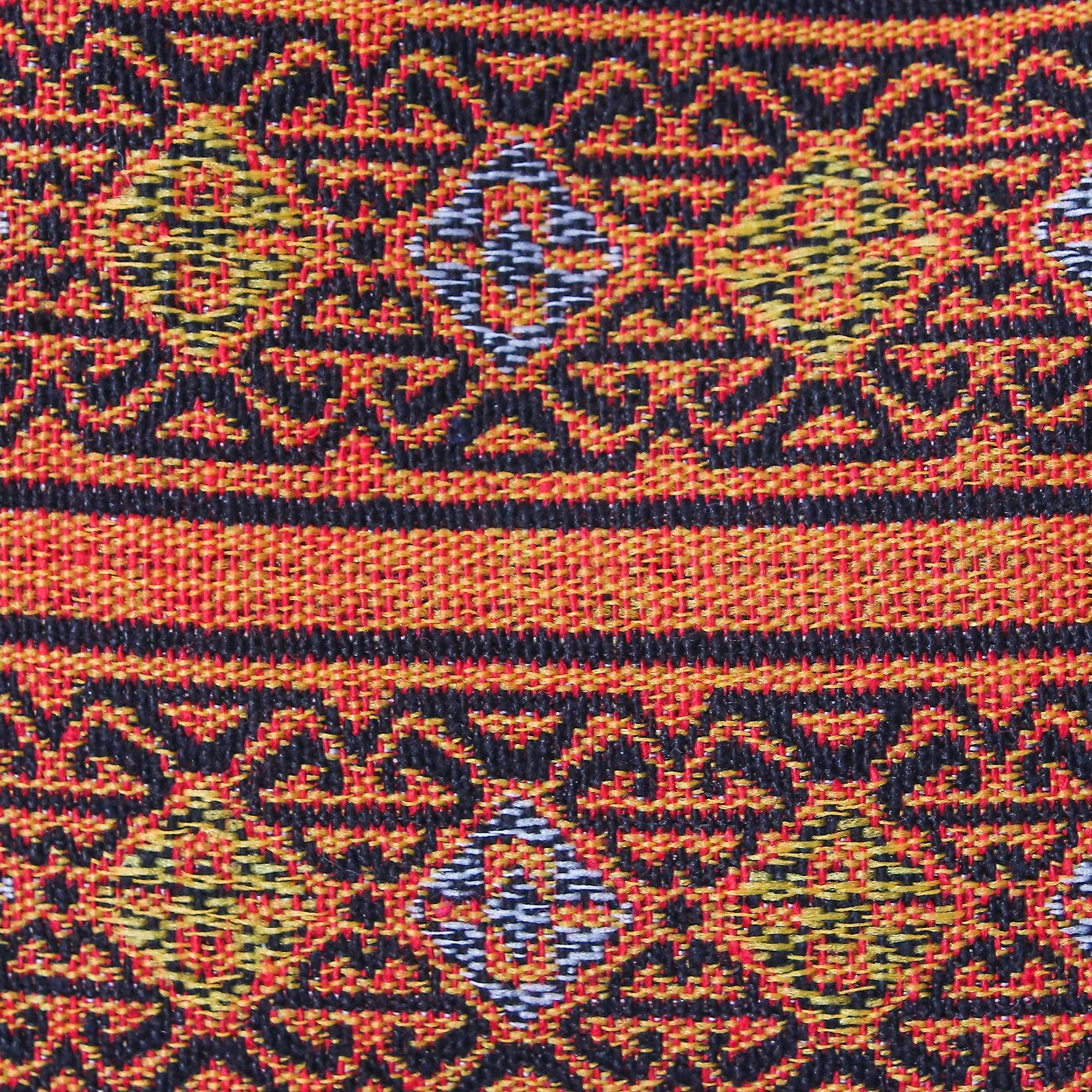 Lanna Caramel Geometric Cotton Shoulder Bag in Caramel from Thailand - Image 5