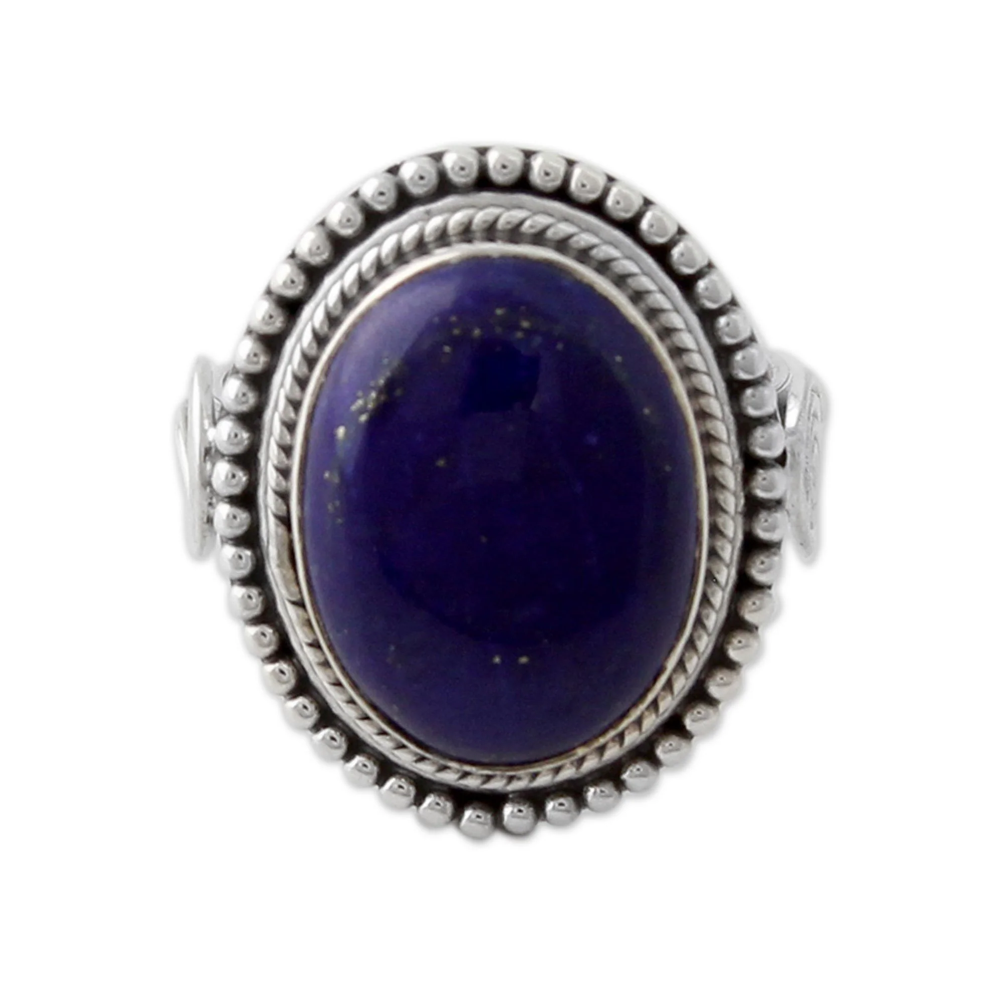 Lapis Lazuli & Sterling Silver Handcrafted Cocktail Ring - Image 2