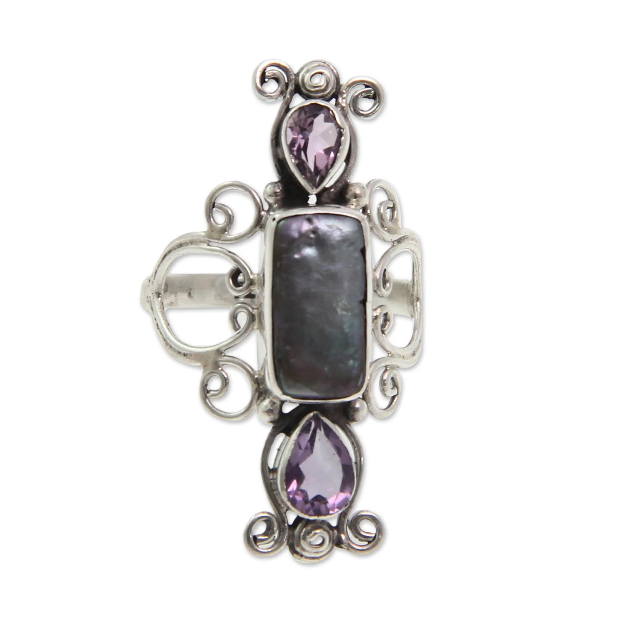 Lavender Myths Pearl Amethyst & Silver Ring - Image 3