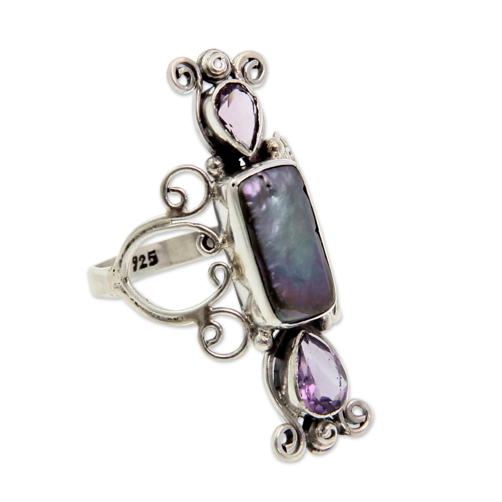 Lavender Myths Pearl Amethyst & Silver Ring - Image 4