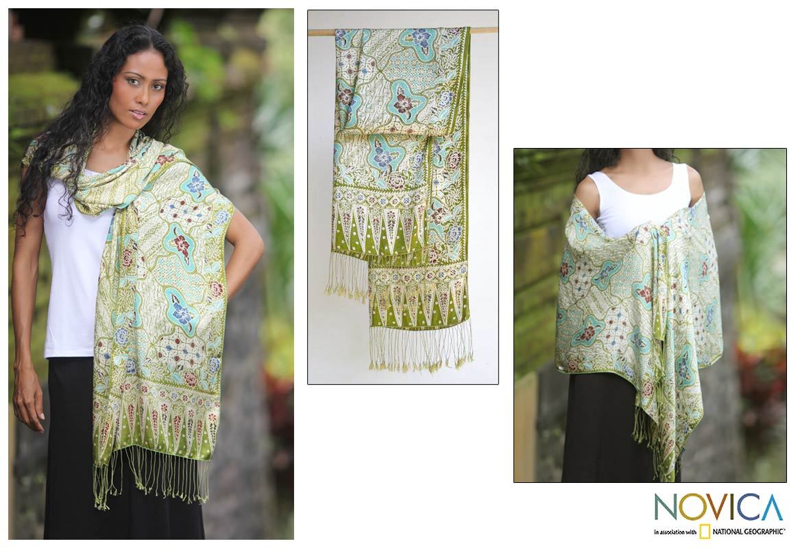 Lavish Java Silk Batik Shawl - Image 2