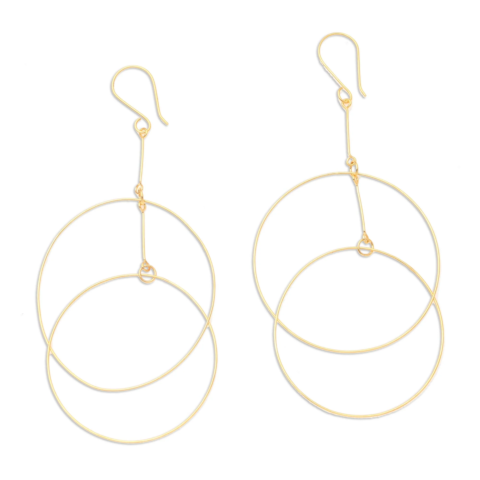 Layer Cake Handcrafted Gold-Plated Dangle Earrings - Image 2