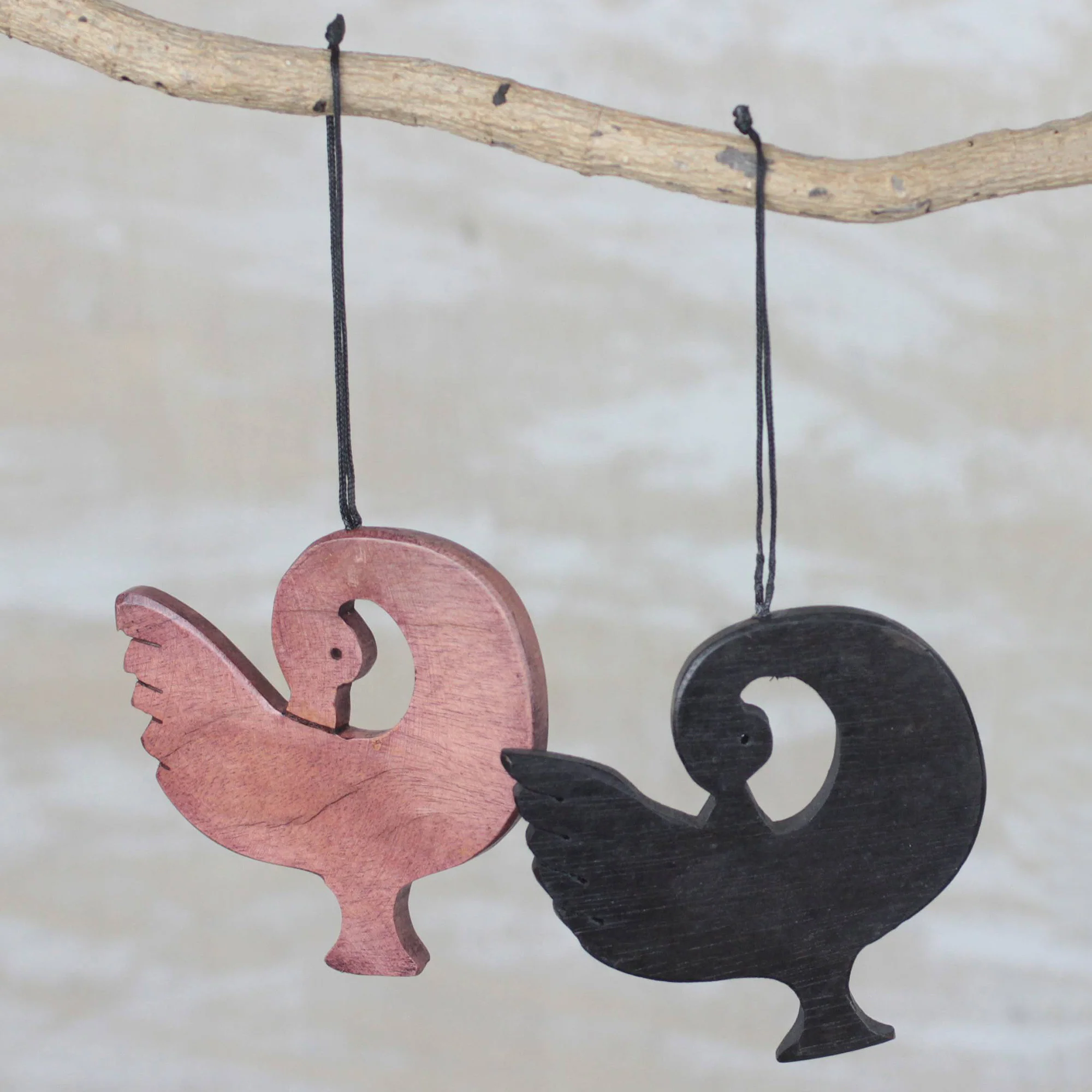 Learn from History Handcrafted Ebony Wood Sankofa Ornaments (Set of 4) - Image 3