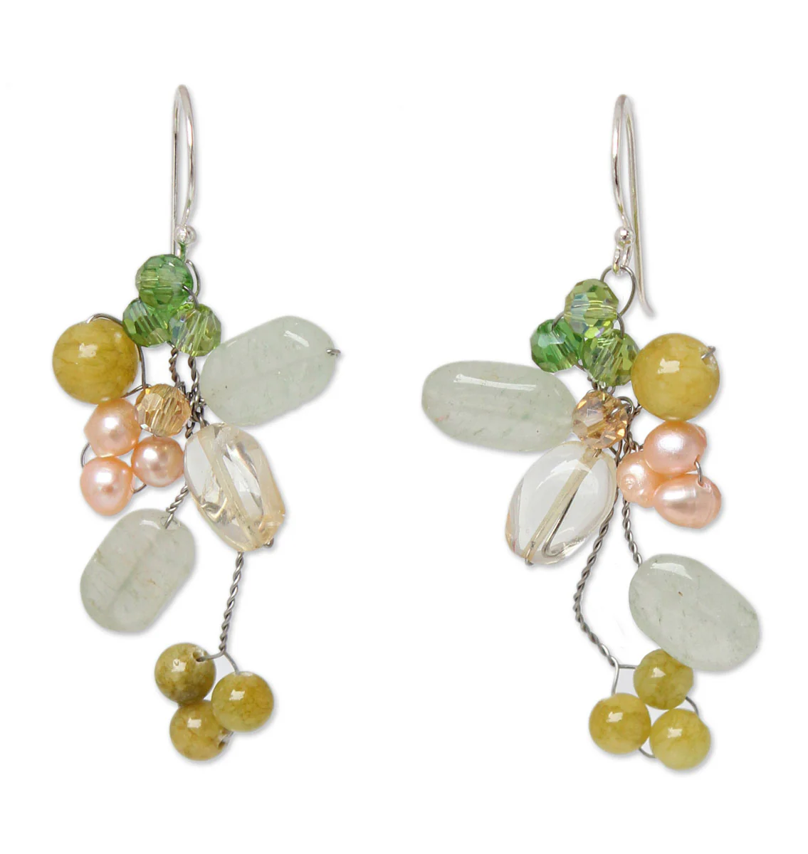 Lemon Bouquet Freshwater Pearl Earrings - Image 2