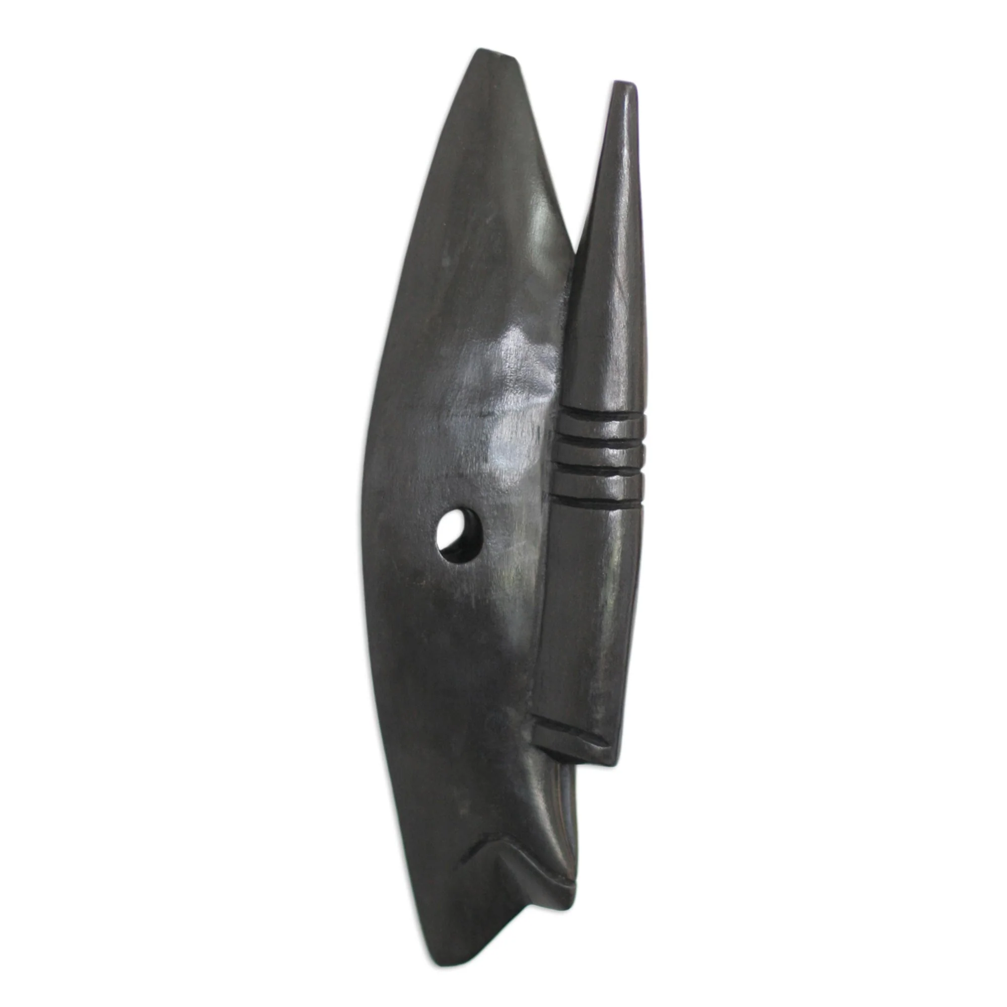 Let Peace Reign African Wood Mask - Image 5
