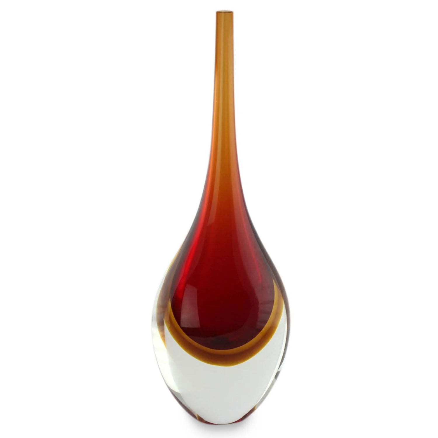 Levitating Amber Fire Murano Inspired handblown vase - Image 2
