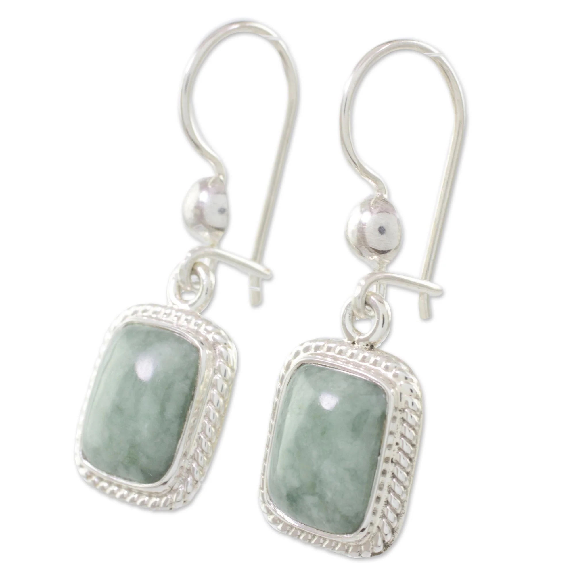 Life Divine Guatemalan Green Jade Artisan Crafted Earrings - Image 5