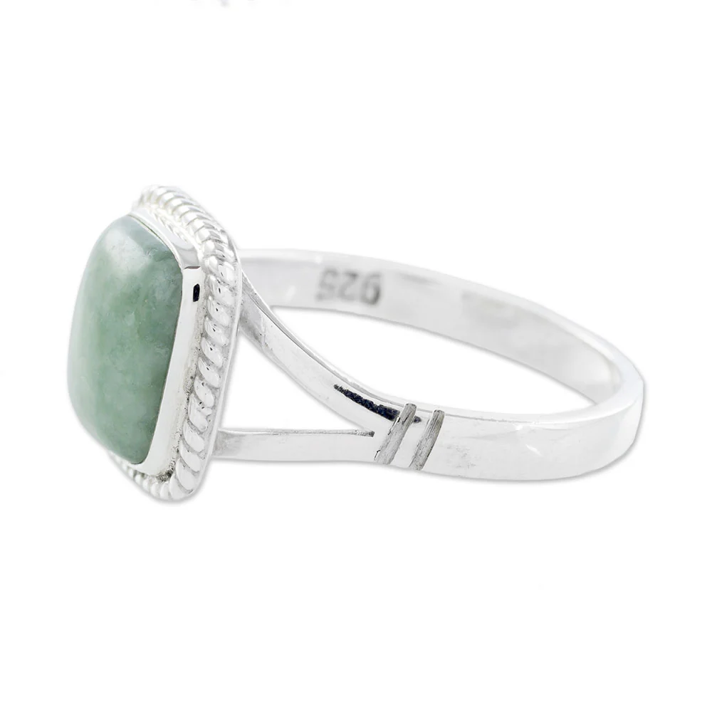 Life Divine Jade & Silver Ring - Image 3